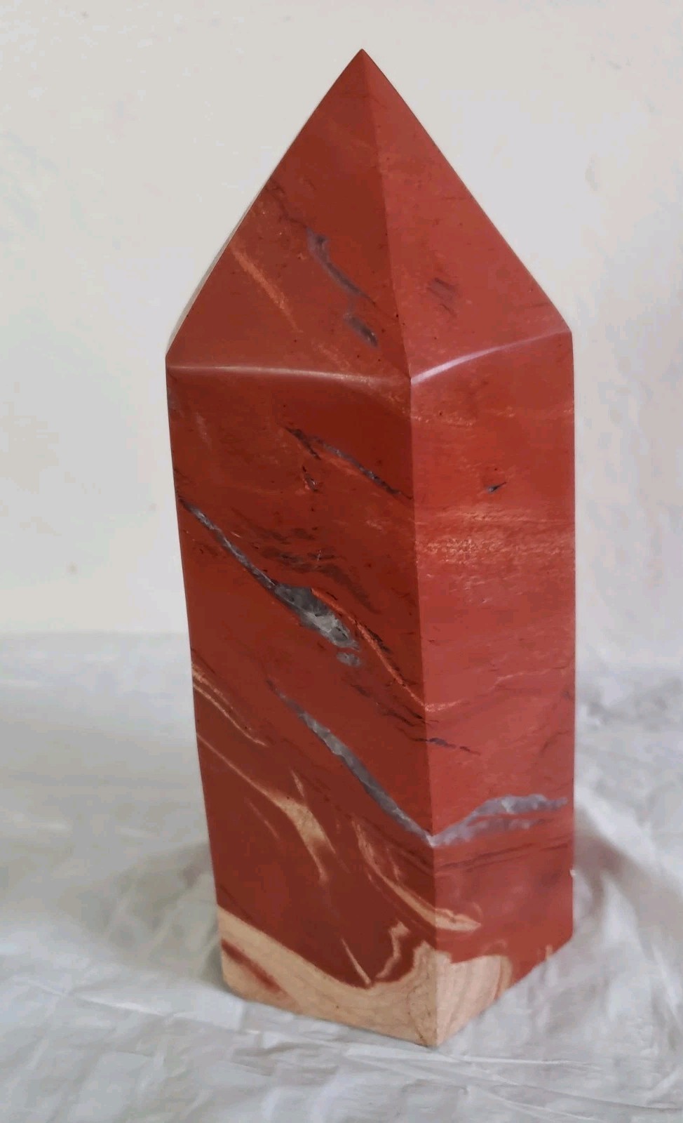 7.5″ Red Jasper Crystal Tower 4lb 12oz Weight Multicolored Rare