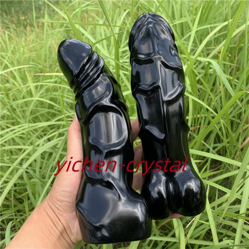 8″+ Large Natural Obsidian Quartz penis skull hand carved crystal reiki gift 1pc