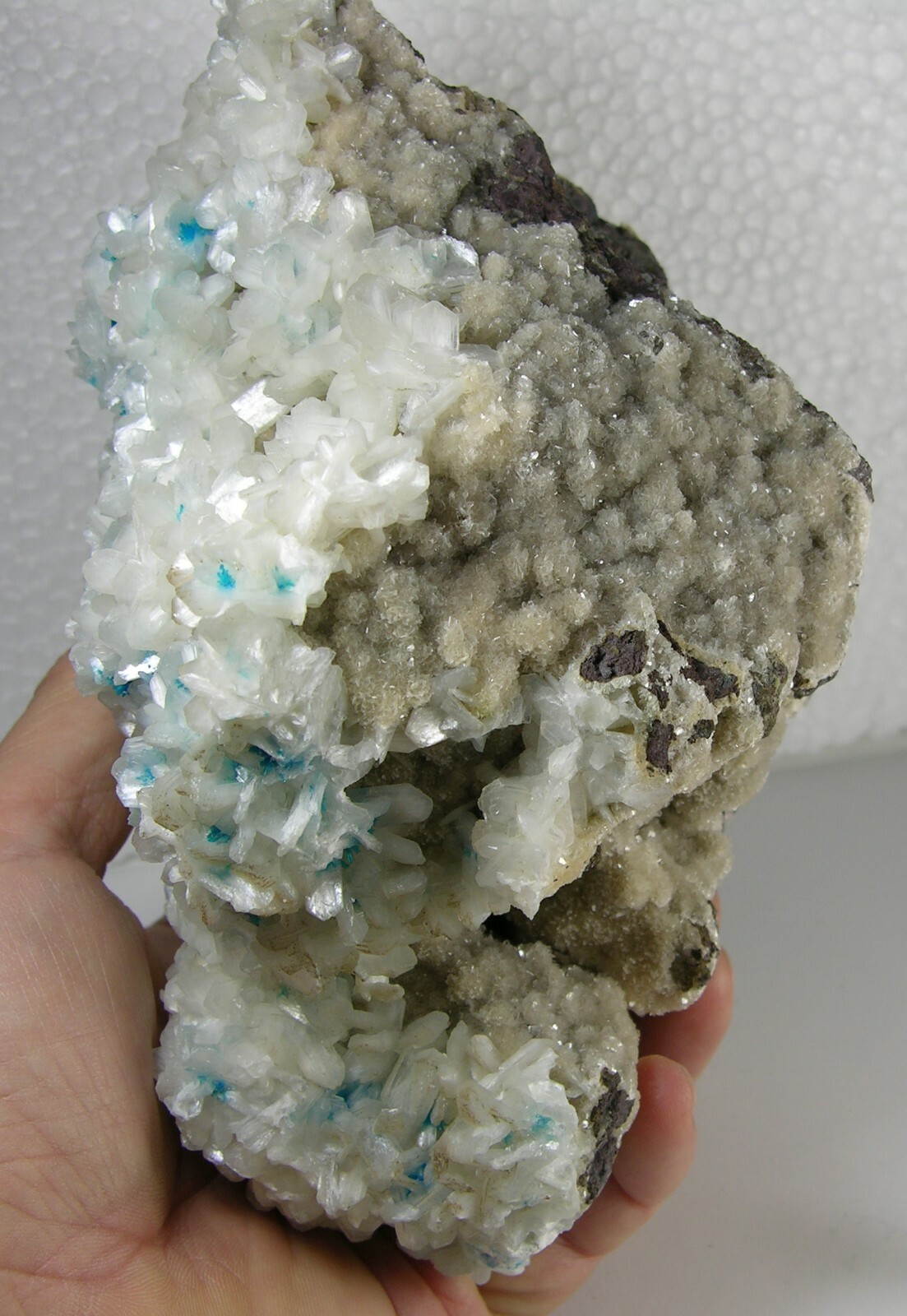 1625g India Natural Multiple Cavansite Crystals In Matrix Specimen 180mm 3lb 9oz