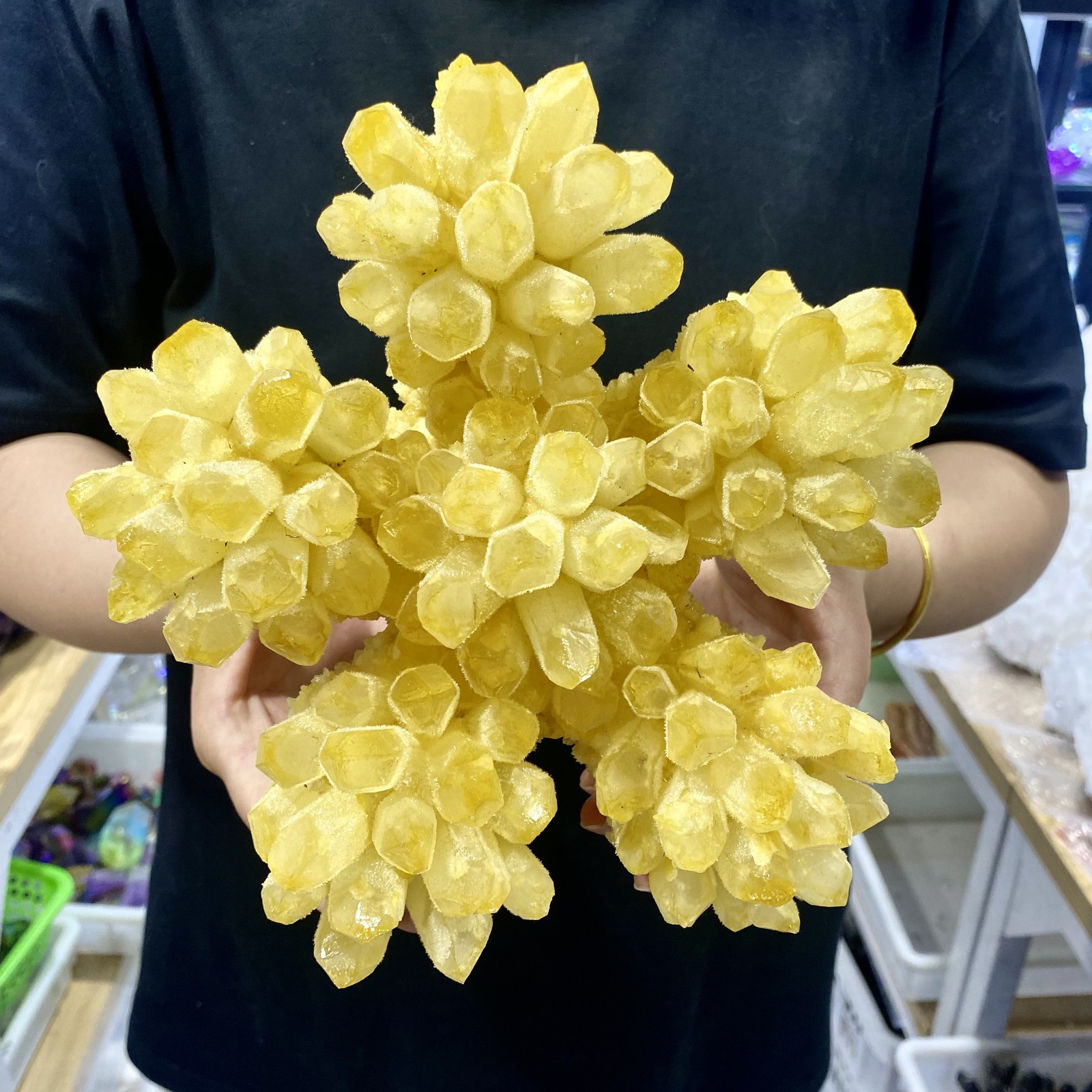 4.98LB Newly discovered yellow ghost quartz cluster mineral sample-