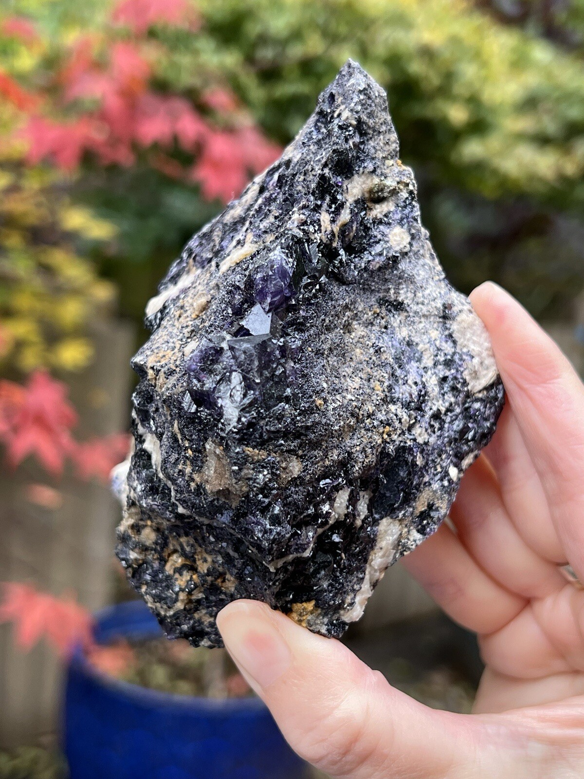 Blue John Fluorite Mineral Specimen United Kingdom 508g 3