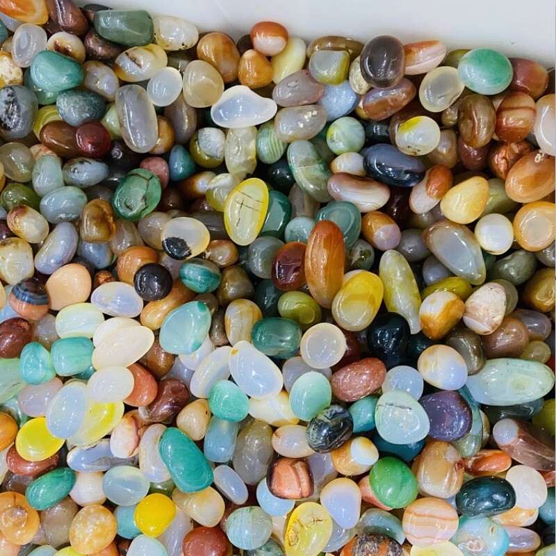 200g Natural multicoloured agate stone degaussing stone with crystal particles