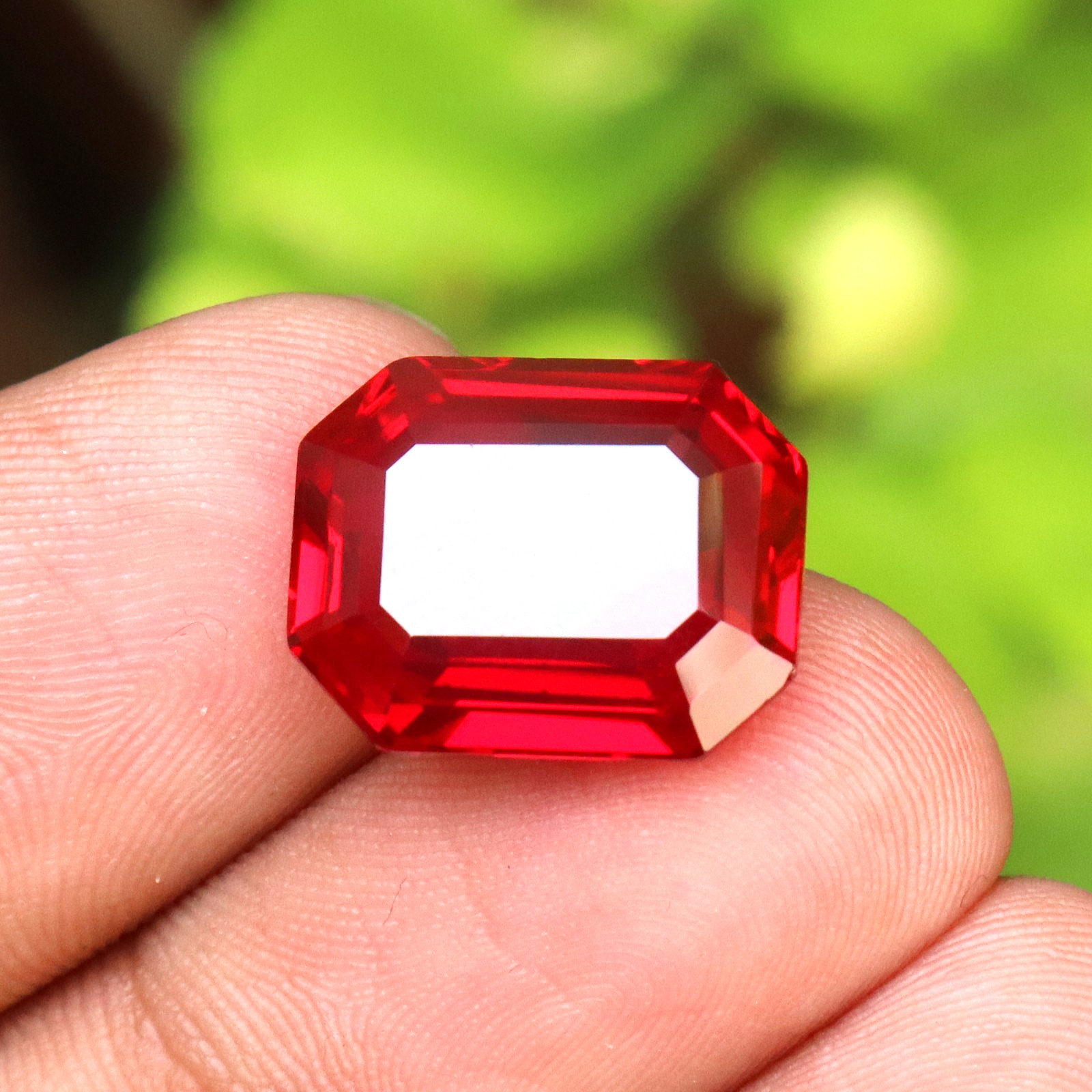 12.50 Ct Natural Red Ruby Faceted Emerald Cut Certified Loose Gemstone