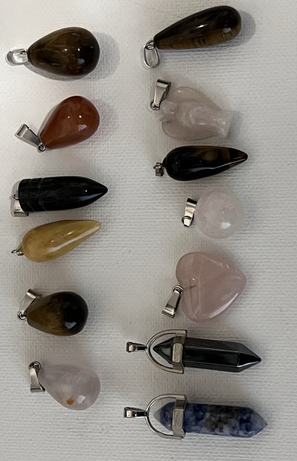 Pendants Lot With 2 Necklaces 19in & 20in and 13 Additional Pendants
