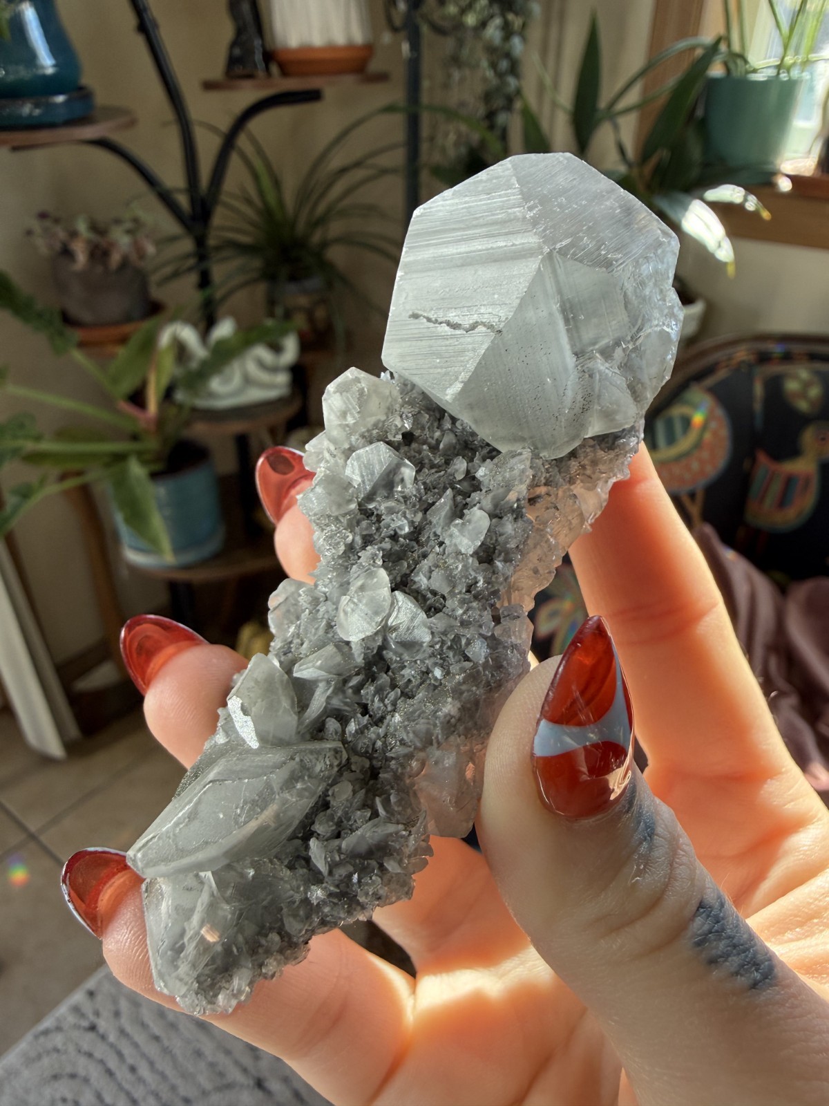“Benz” Calcite w/ Needle Quartz – Hubei Province, China – 4.2 oz