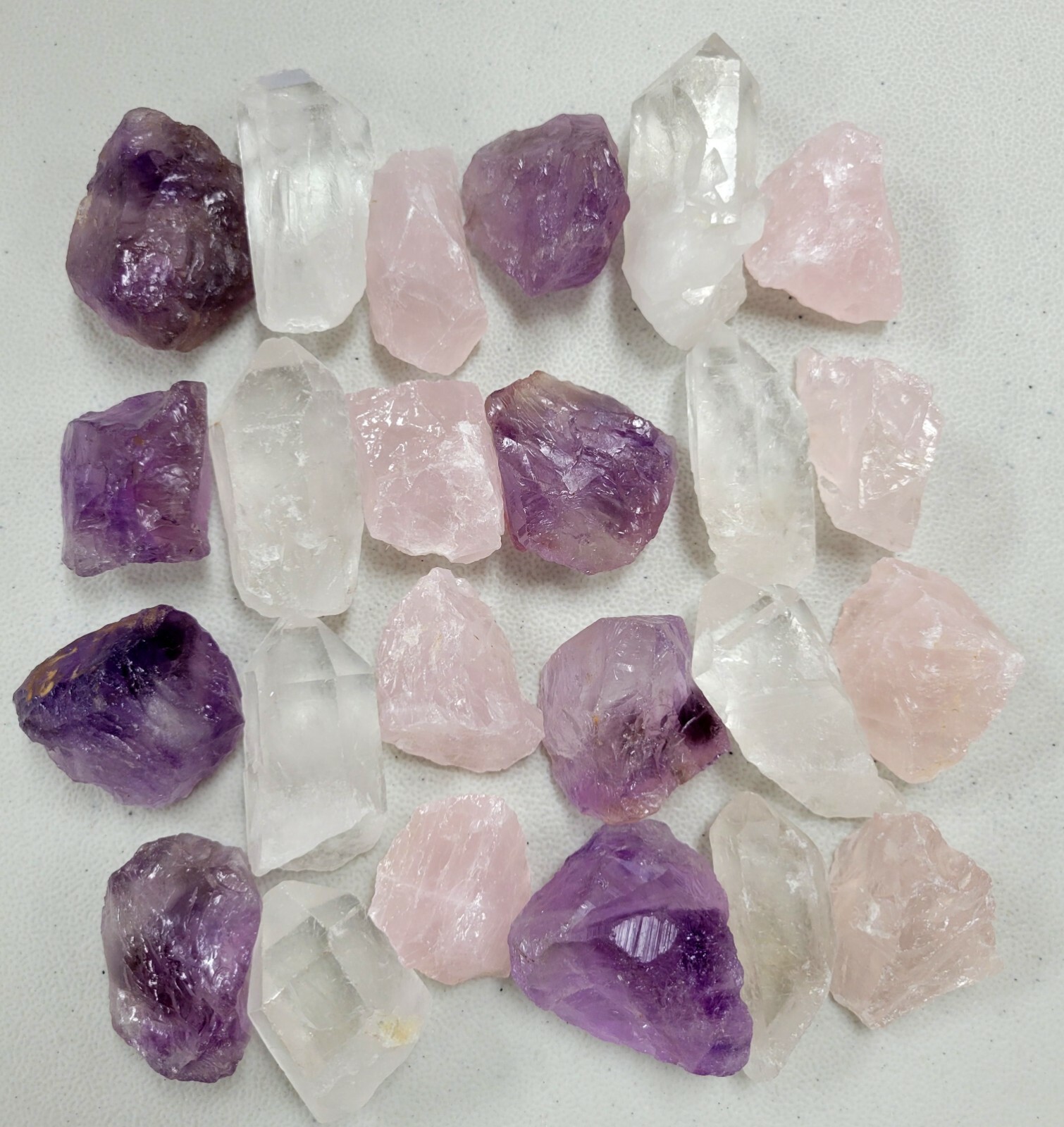 Rose Quartz Amethyst Quartz Crystal Point – Healing Crystals Beginner’s Set