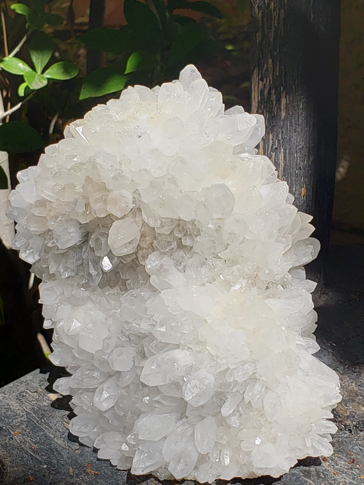 Natural White Clear Quartz Crystal Cluster Rainbow Specimen on Matrix, 1042g