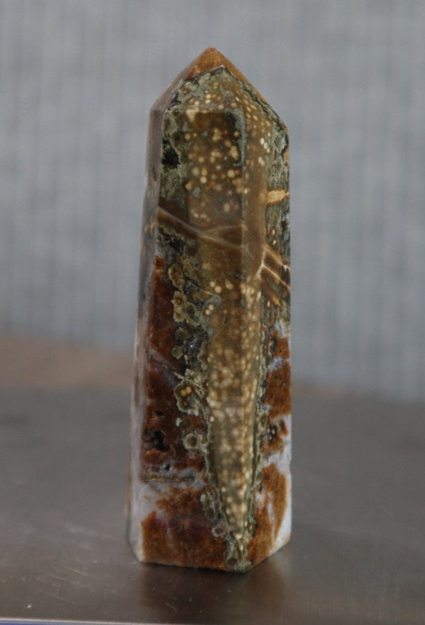 BUBBLE OCEAN JASPER POINT 2.84 INCHES TALL 58.3 GRAMS