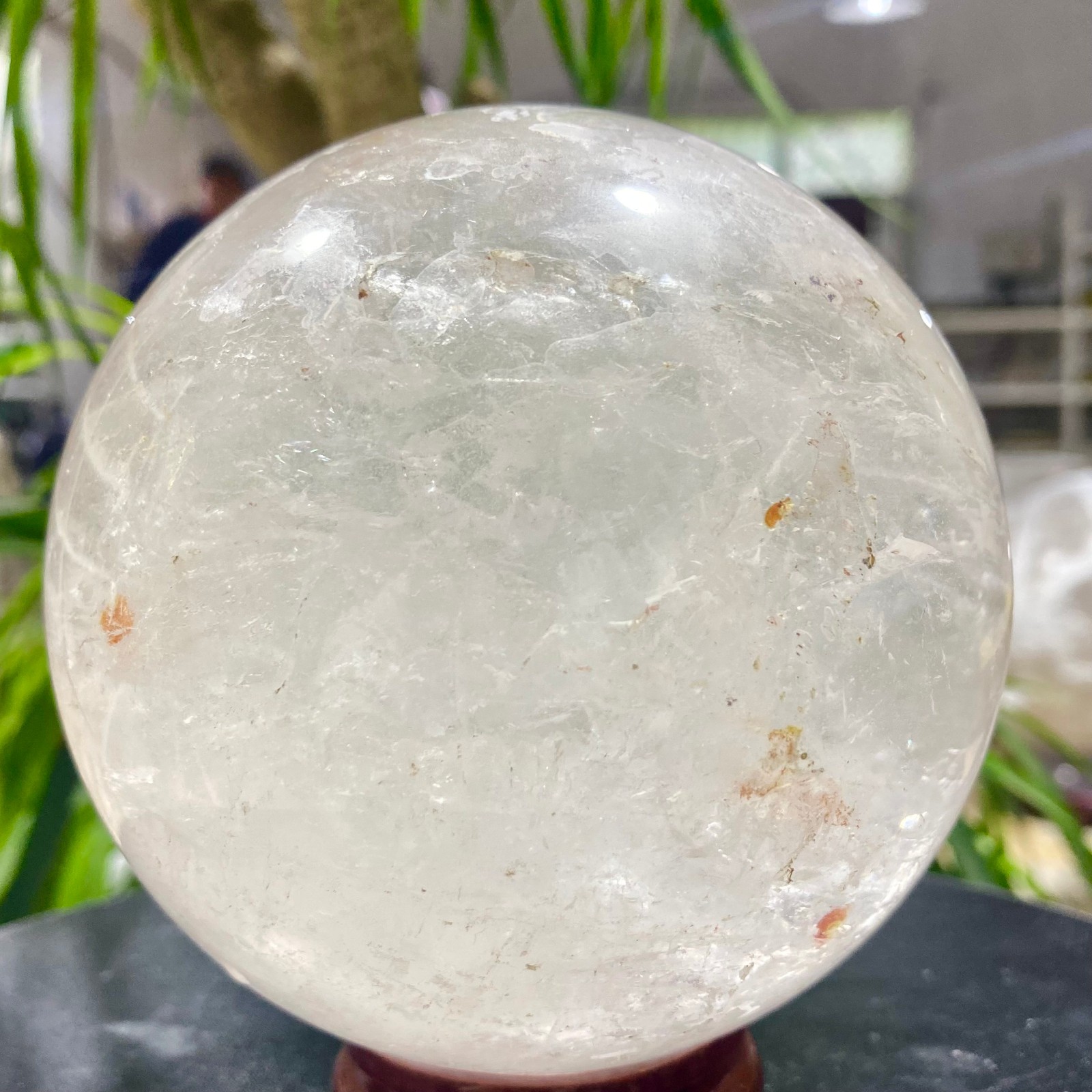 3.99LB white crystal transparent quartz crystal ball Reiki repair