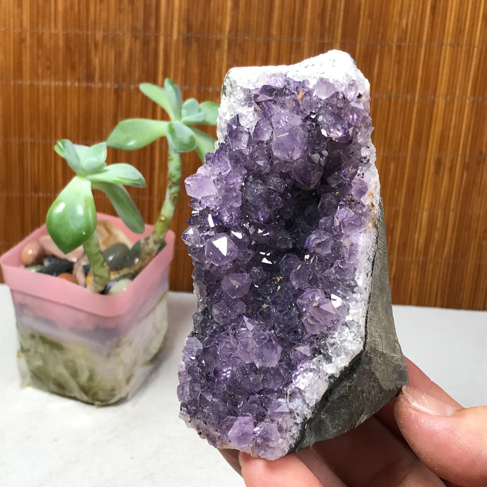 87mm NATURAL amethyst point purple Crystal Cluster Mineral Specimen 221g A1610