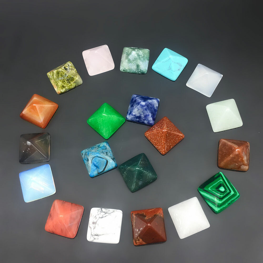 7PCS Chakra Pyramid Set Crystal Healing Natural Spirituality Meditation Stones