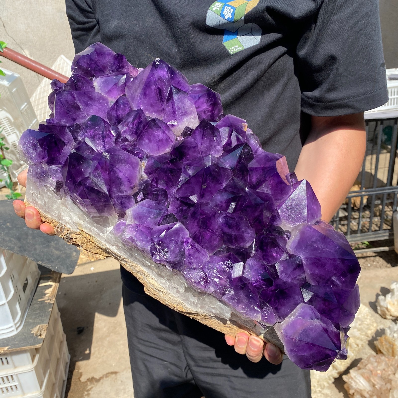 52.3lb Natural Amethyst geode quartz crystal cluster specimen Healing