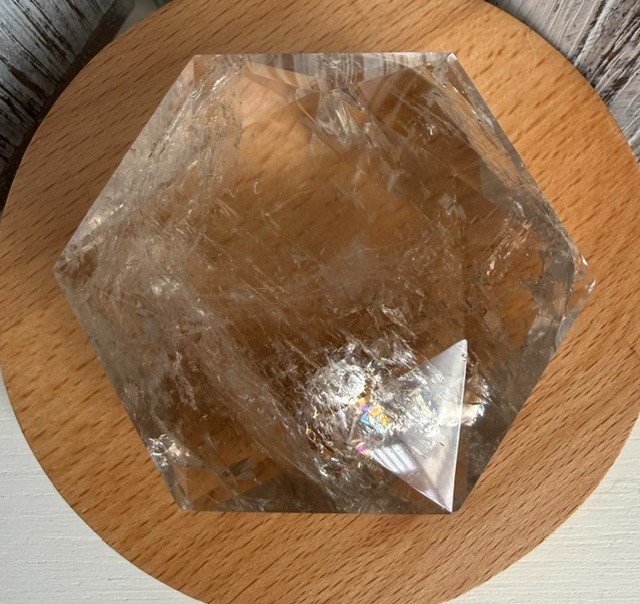 High Quality Brazilian Smokey Quartz Hexagon Faceted Star E91