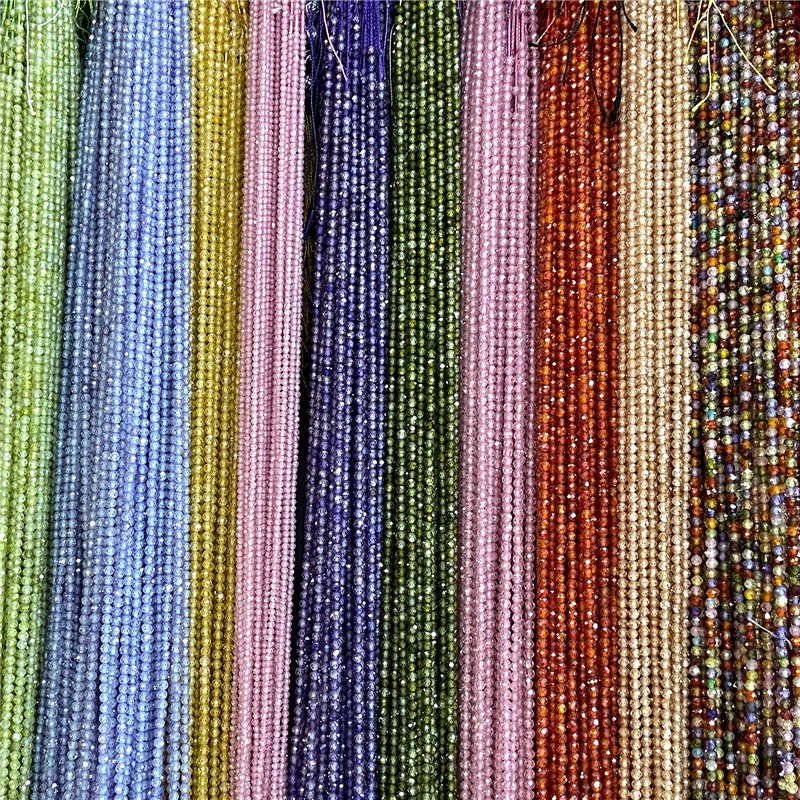 Tiny 2 3 4 MM Natural Faceted Zircon Stone Loose Beads Quartz Crystal For Jewelr