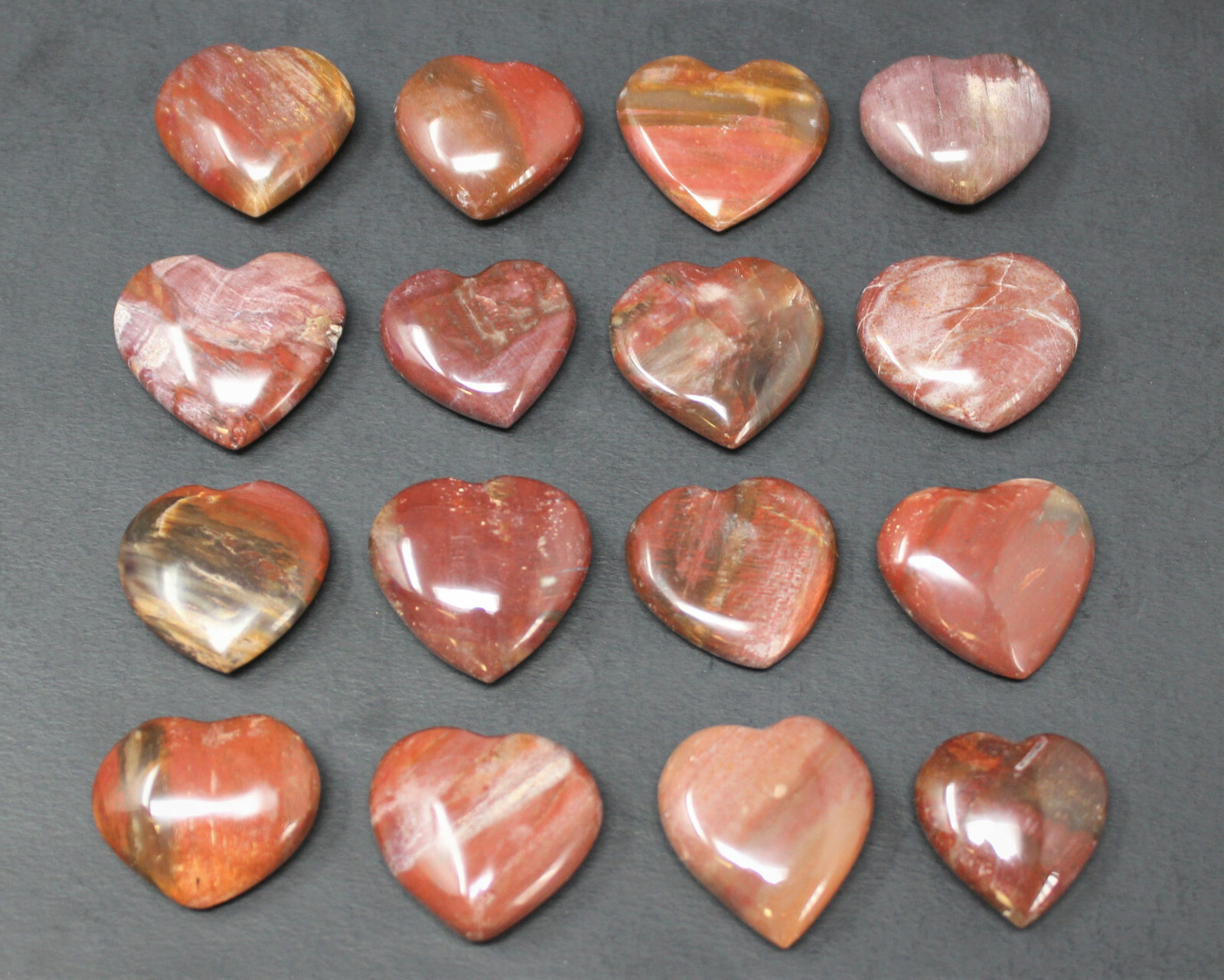 Petrified Wood Heart: 1″ (Crystal Heart, Puffed, Puffy, Gemstone Heart)