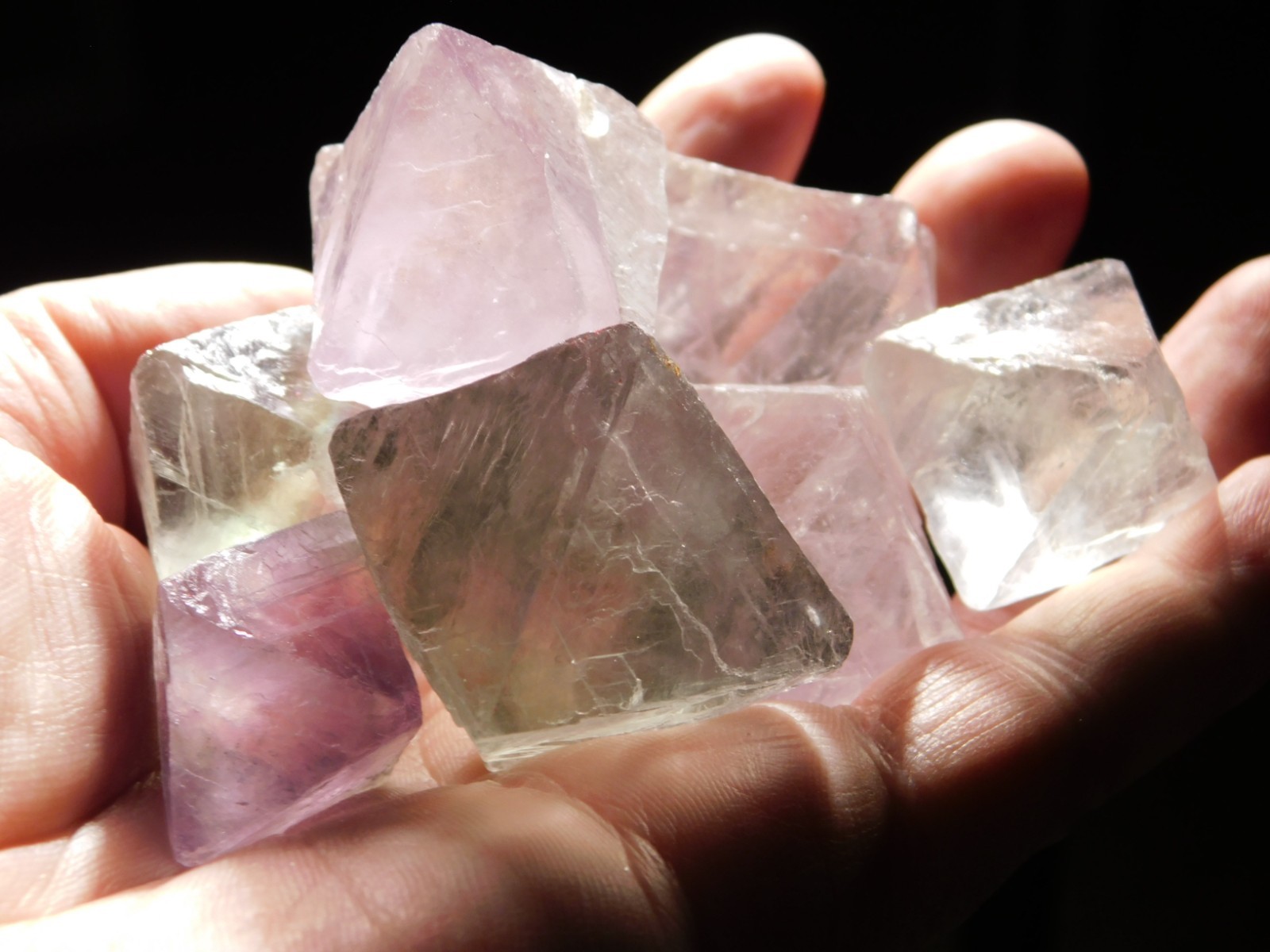 Big Lot of EIGHT! Translucent Octahedron FLUORITE Crystals From China 344gr