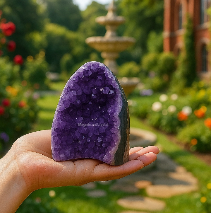Rare Amethyst Geode Cluster Purple Quartz Crystal Healing Reiki Art Decor Gift