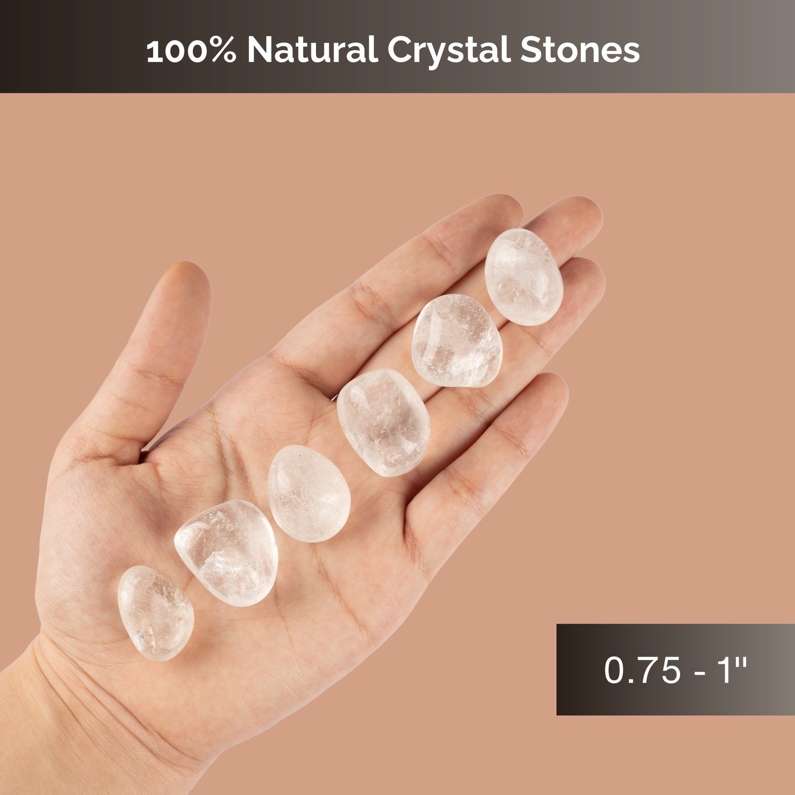 Clear Quartz Crystal Tumble Stone, Polished Stone for Meditation & Healing