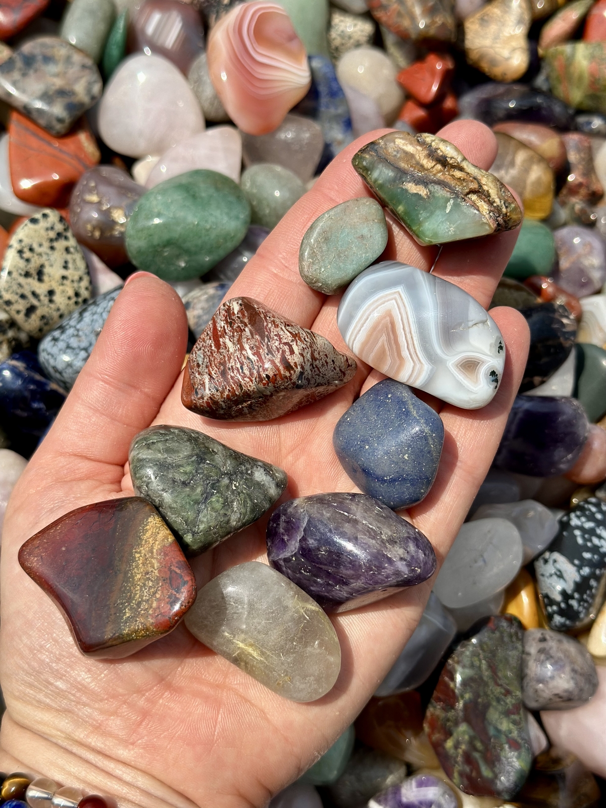 Mixed Gemstone Tumbled Stones (BULK) PolishedNatural Mixed Gemstones