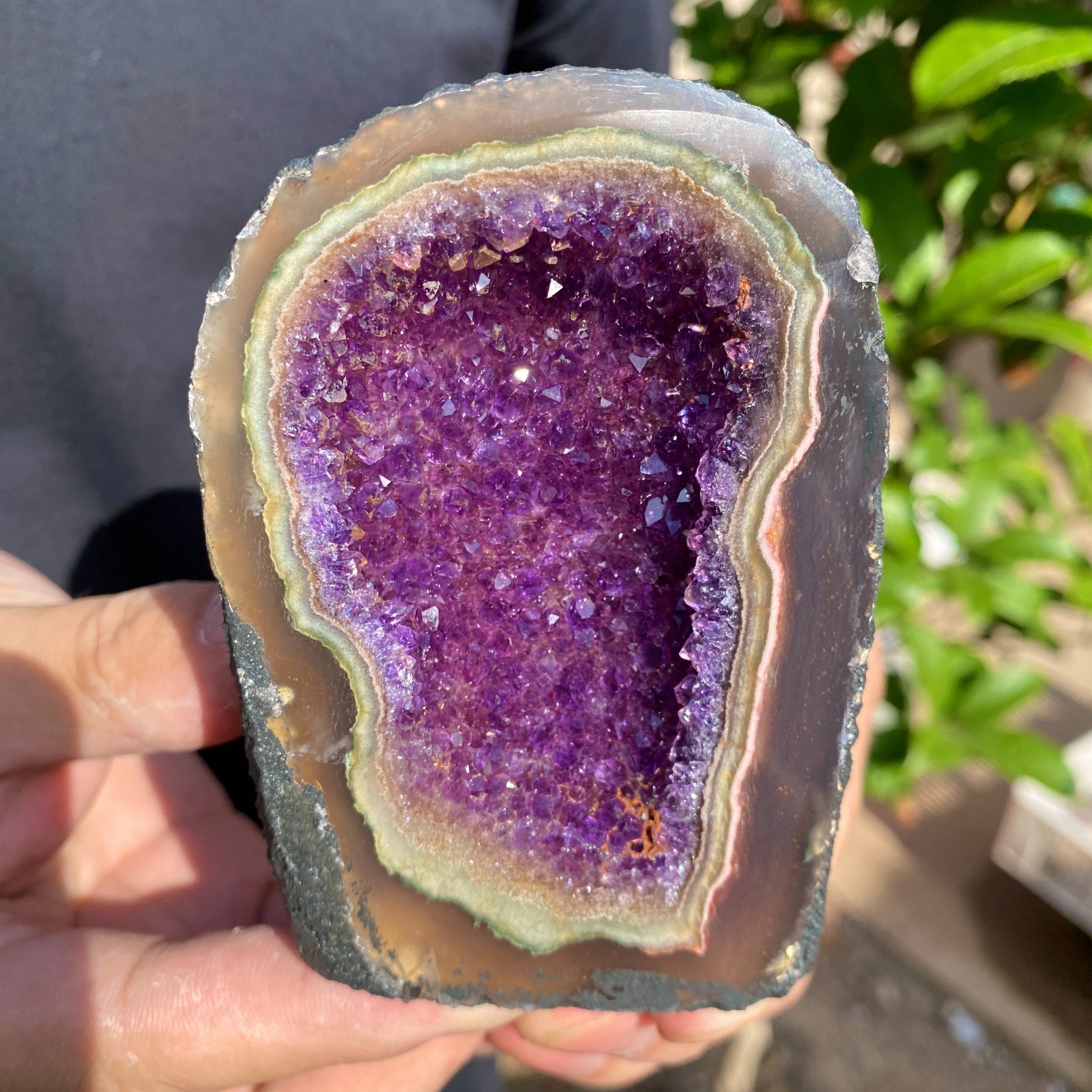 300G Natural Amethyst geode quartz cluster crystal specimen Healing