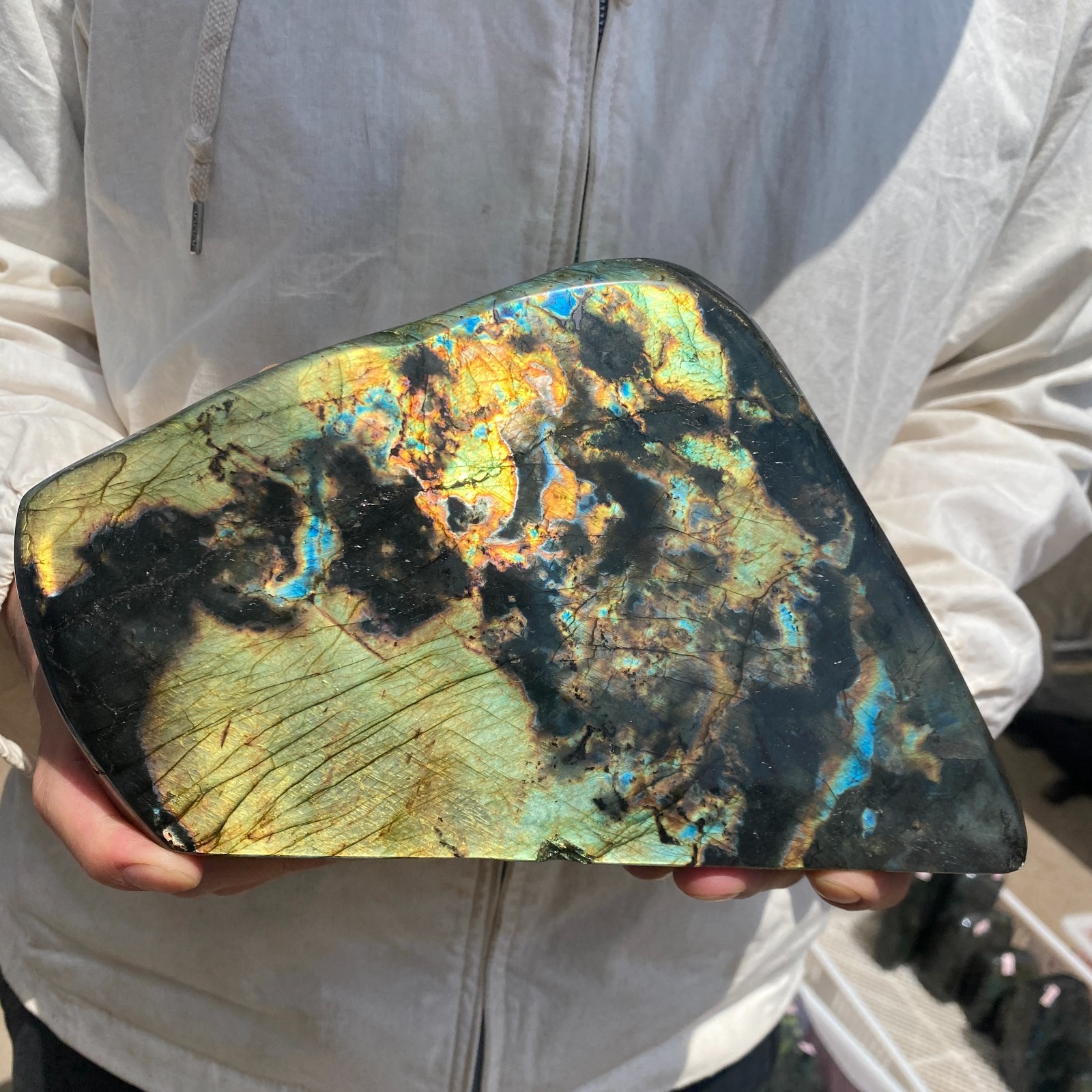 10lb Natural Flash Labradorite Quartz Crystal Freeform rough Mineral Healing