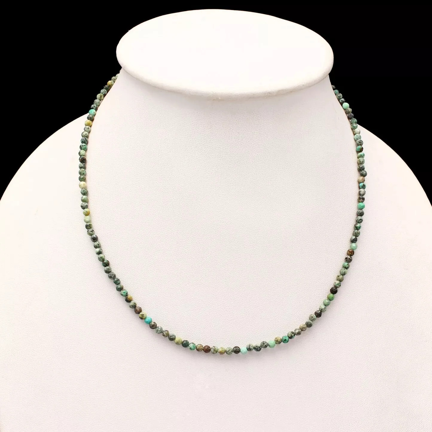 African Turquoise 2mm Beaded Choker Healing Dainty Delicate Women Necklace Gift