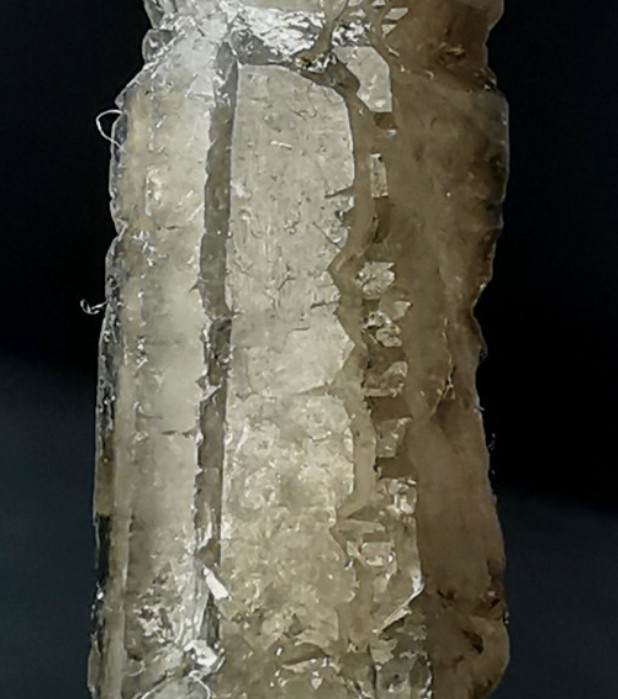 Smoky Elestial Quartz Crystal Point with Etching and Regrowth Inner Mongolia