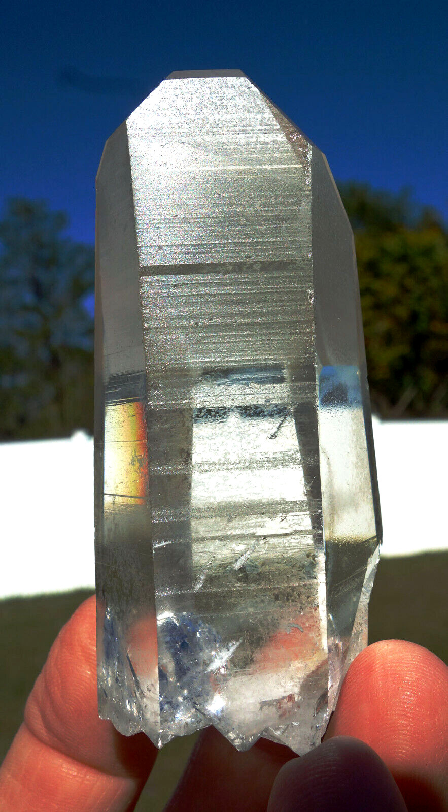 Water Clear COLOMBIAN LEMURIAN Quartz Natural Crystal Point Large Key Columbian