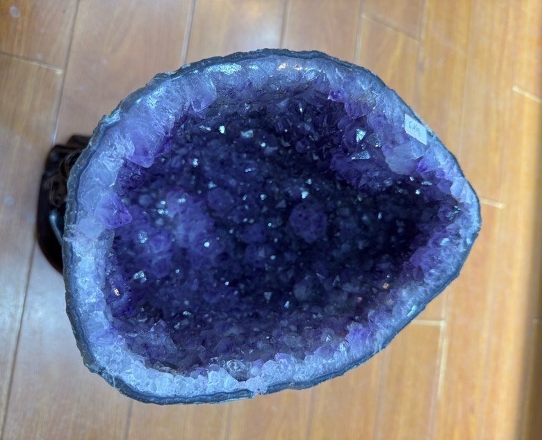 14.08LB Natural Amethyst Geode “Treasure Bowl”, Deep Purple Amethyst healing