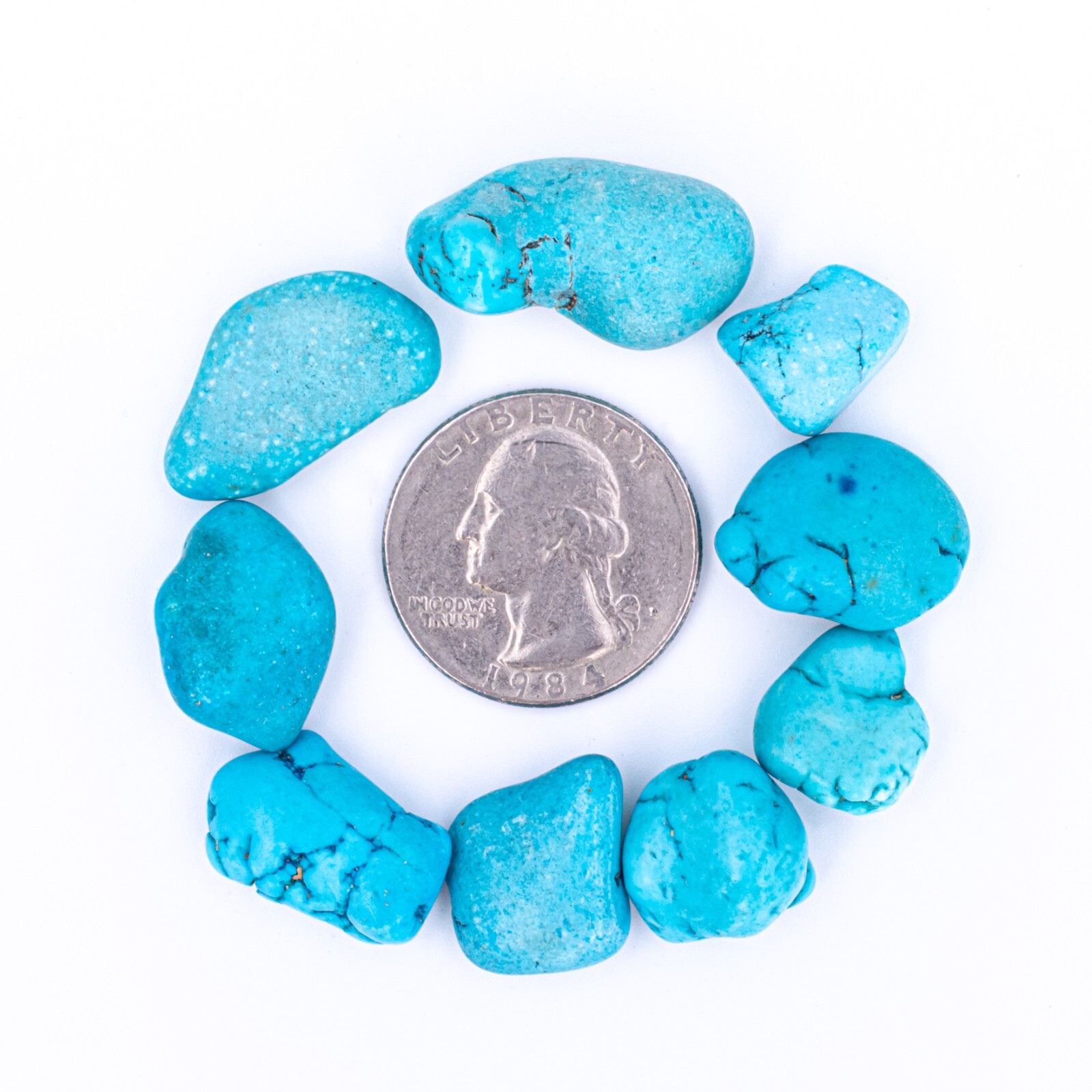 25g Tumbled Blue Turquenite Gemstone Crystals 5-15 Stones Bulk Rocks Wholesale