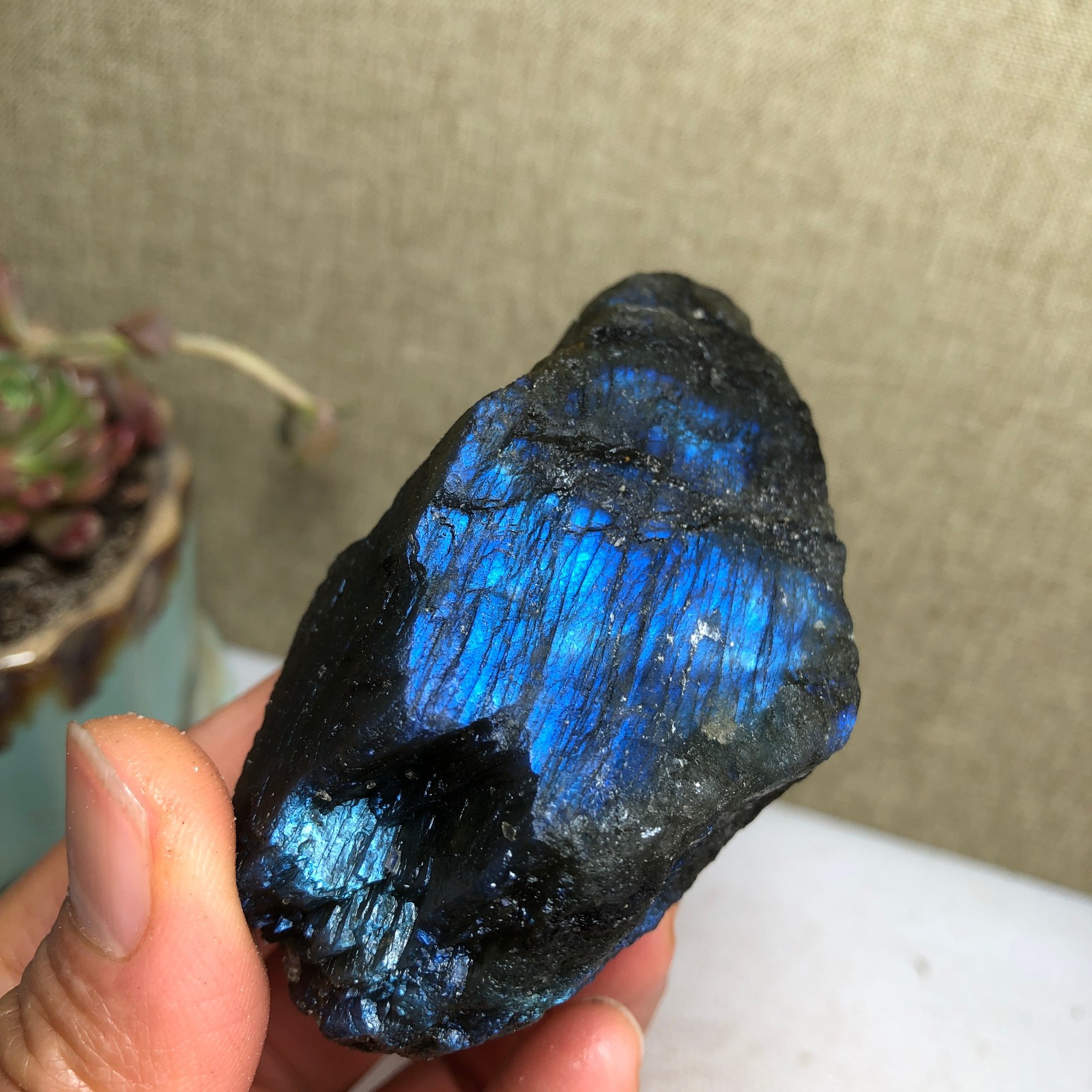 70mm Natural Labradorite Crystal gemstone rough original Specimen 142g A3458