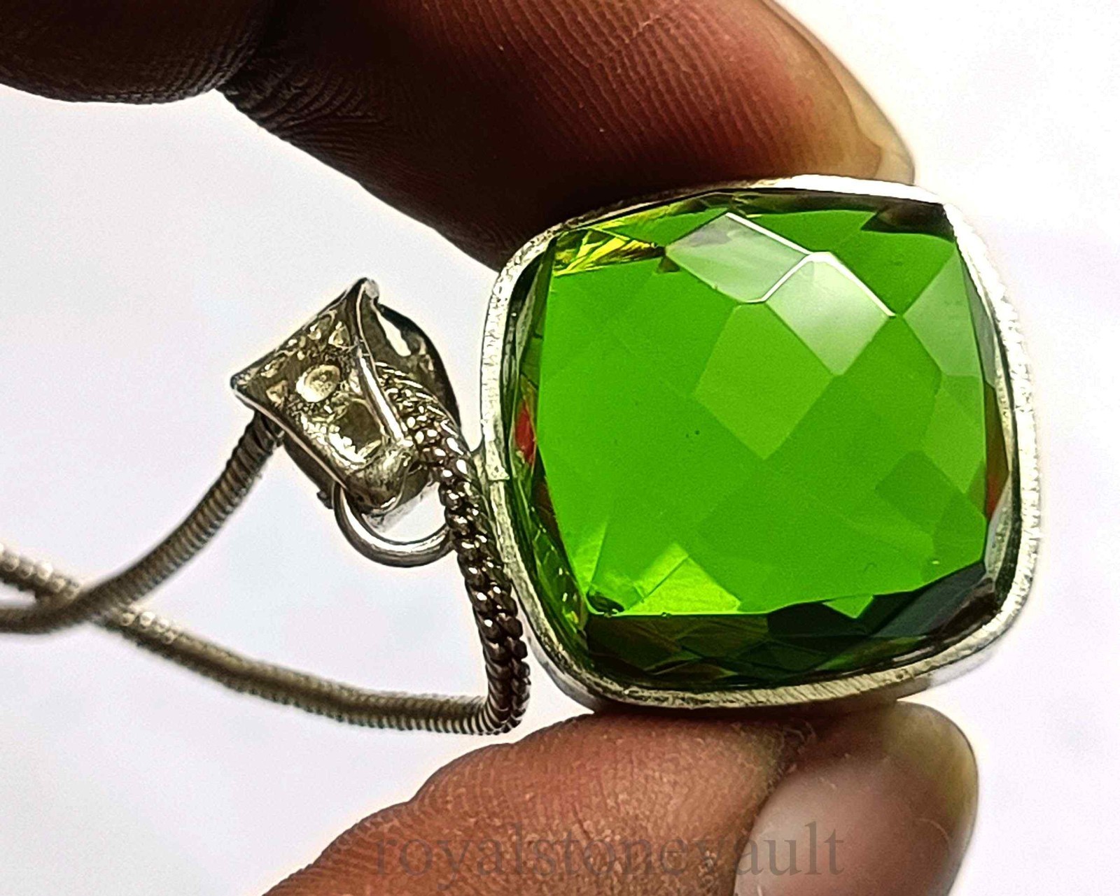 IGL Certified 67.35 Ct Color Change Alexandrite Pendant 925 Sterling Silver 5ANI