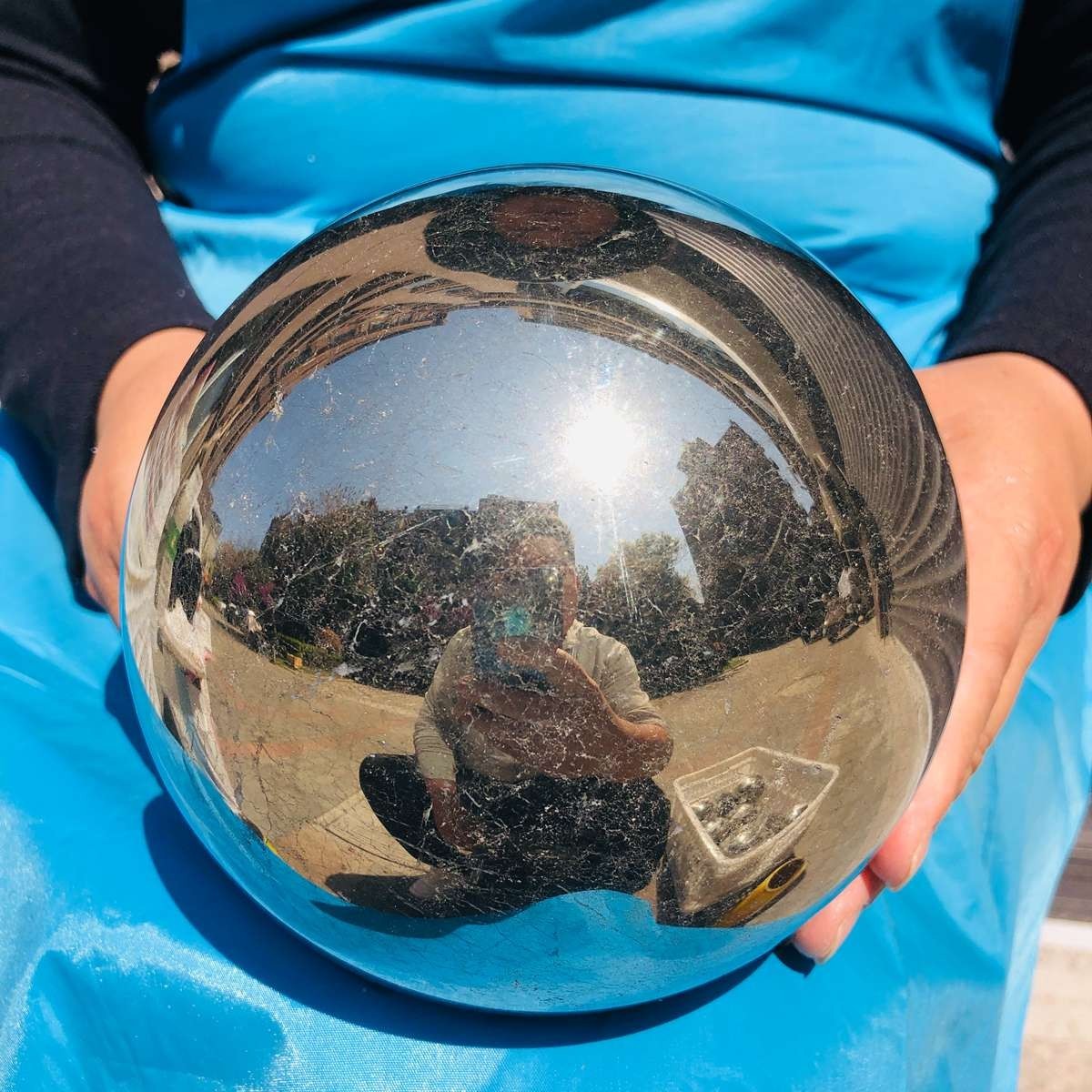 15.46 LB Natural Chalcopyrite Polished Sphere for Home Decor Collectible 4277