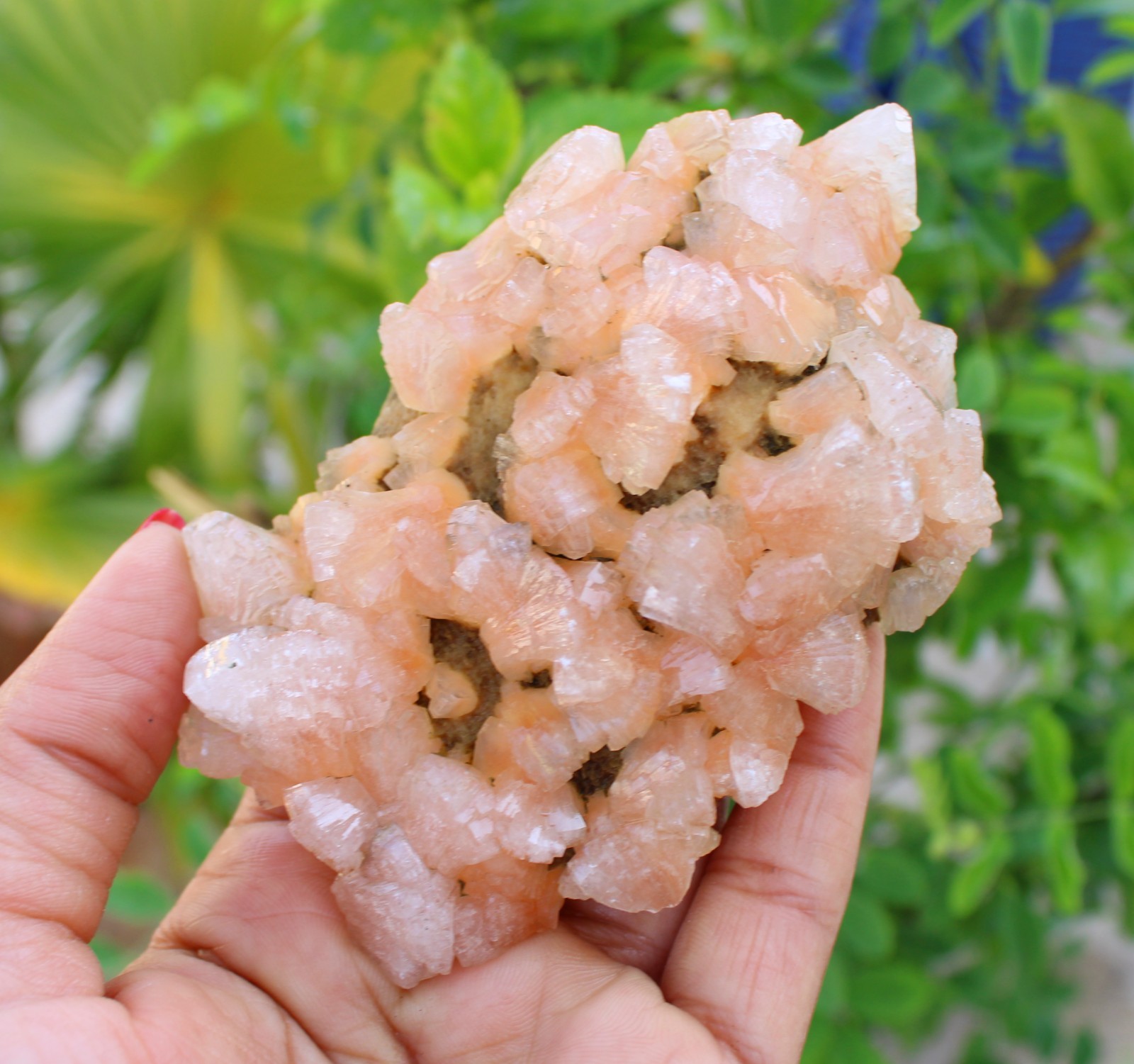 Orange Heulandite On Matrix Minerals Specimen #A46