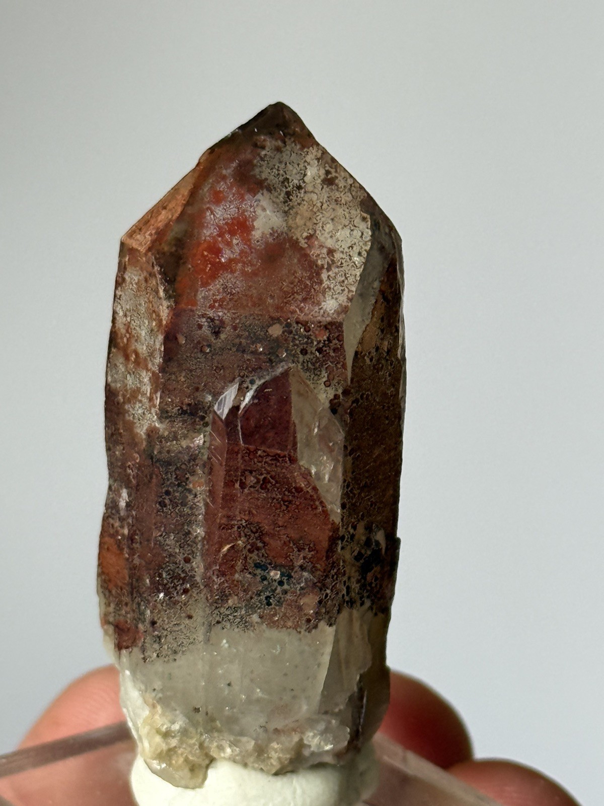 Quartz Crystal w/ Phantom & Hematite Red Feather, CO 5cm – 34.2g – ID20
