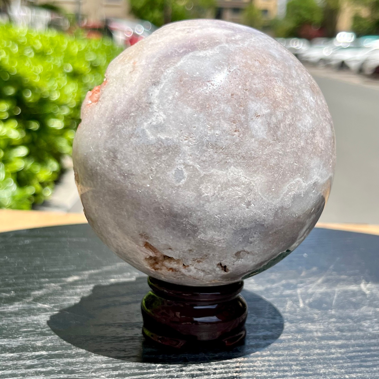 Pink Amethyst Geode Sphere Home Office Desk Decor Ornament Feng Shui Gift 940 g
