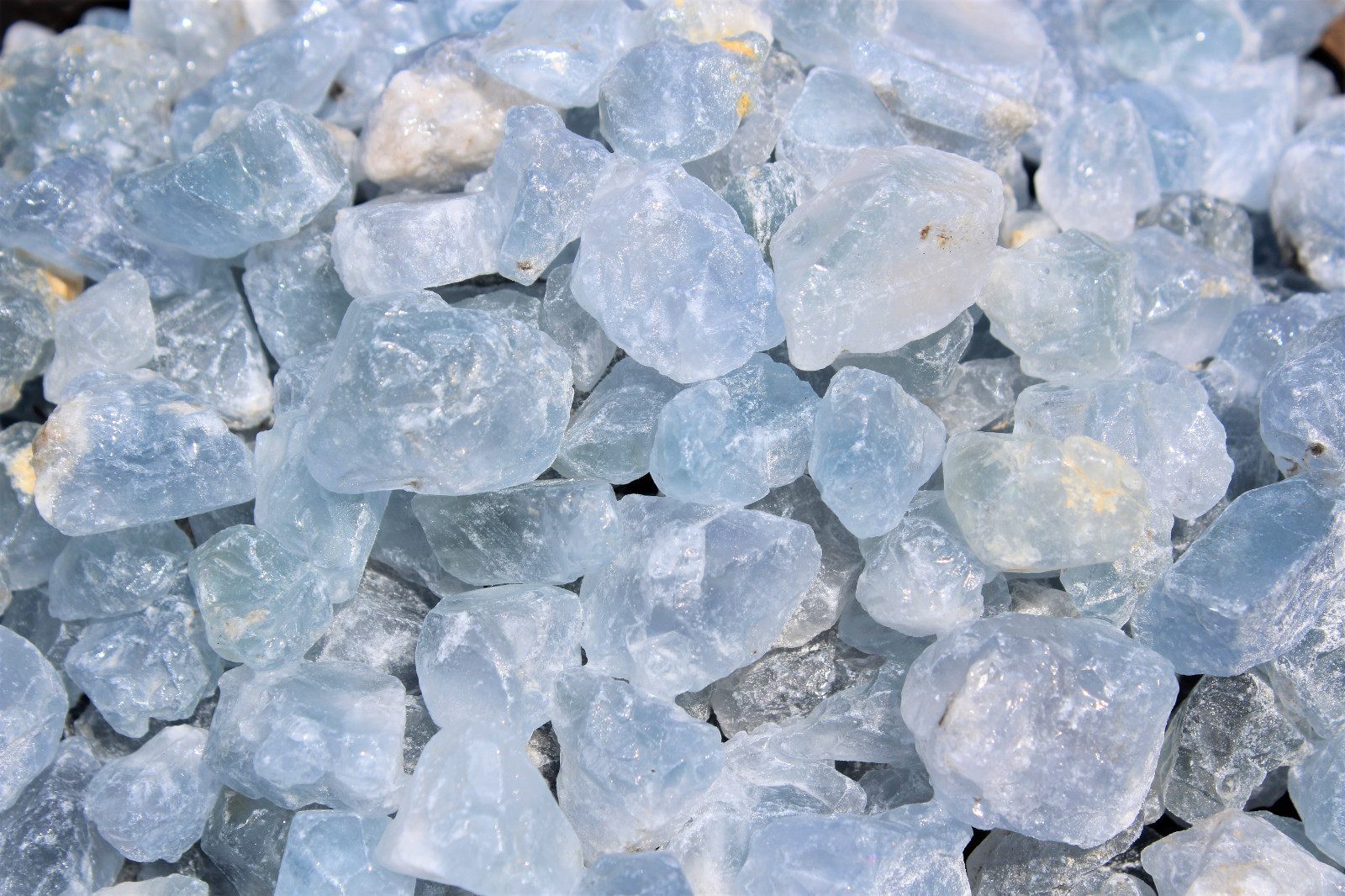 Celestite Rough Chips Natural: 4 oz Bulk Lot (Raw Celestite Crystals) 1/4 lb