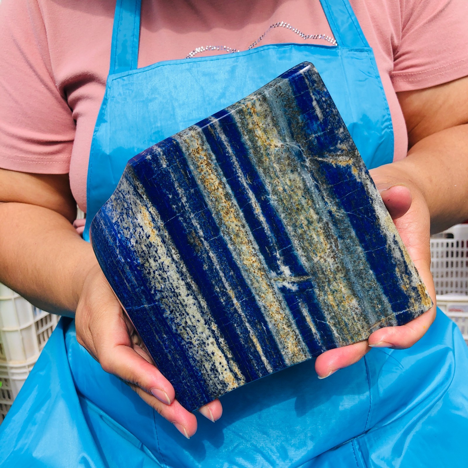 6.4LB Natural high-grade lapis Hand Polished Crystal Mineral Specimen Healing