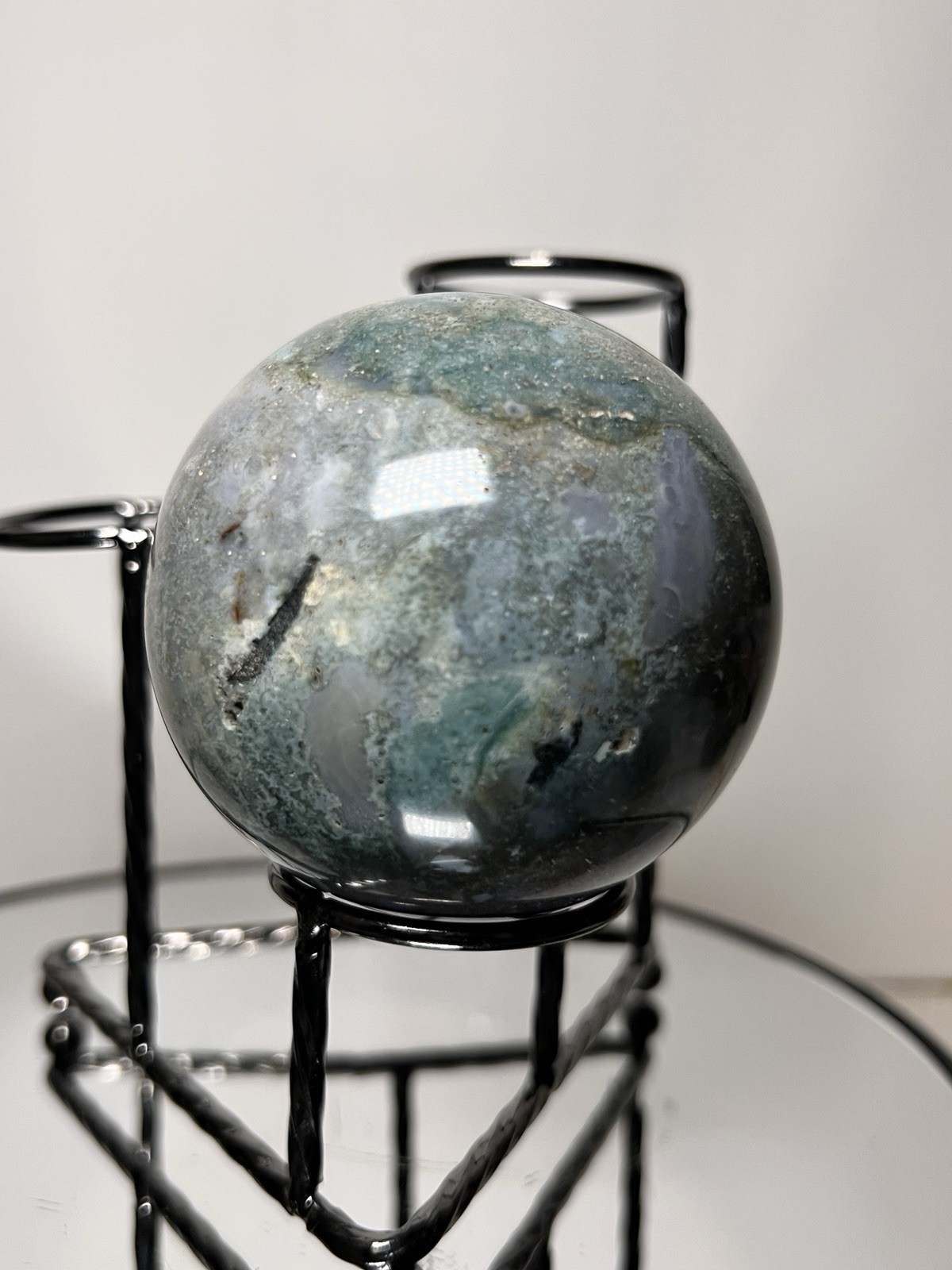 Ocean Jasper 3 Piece Sphere Set with Holder 63mm-67mm -See Pics for Measurements