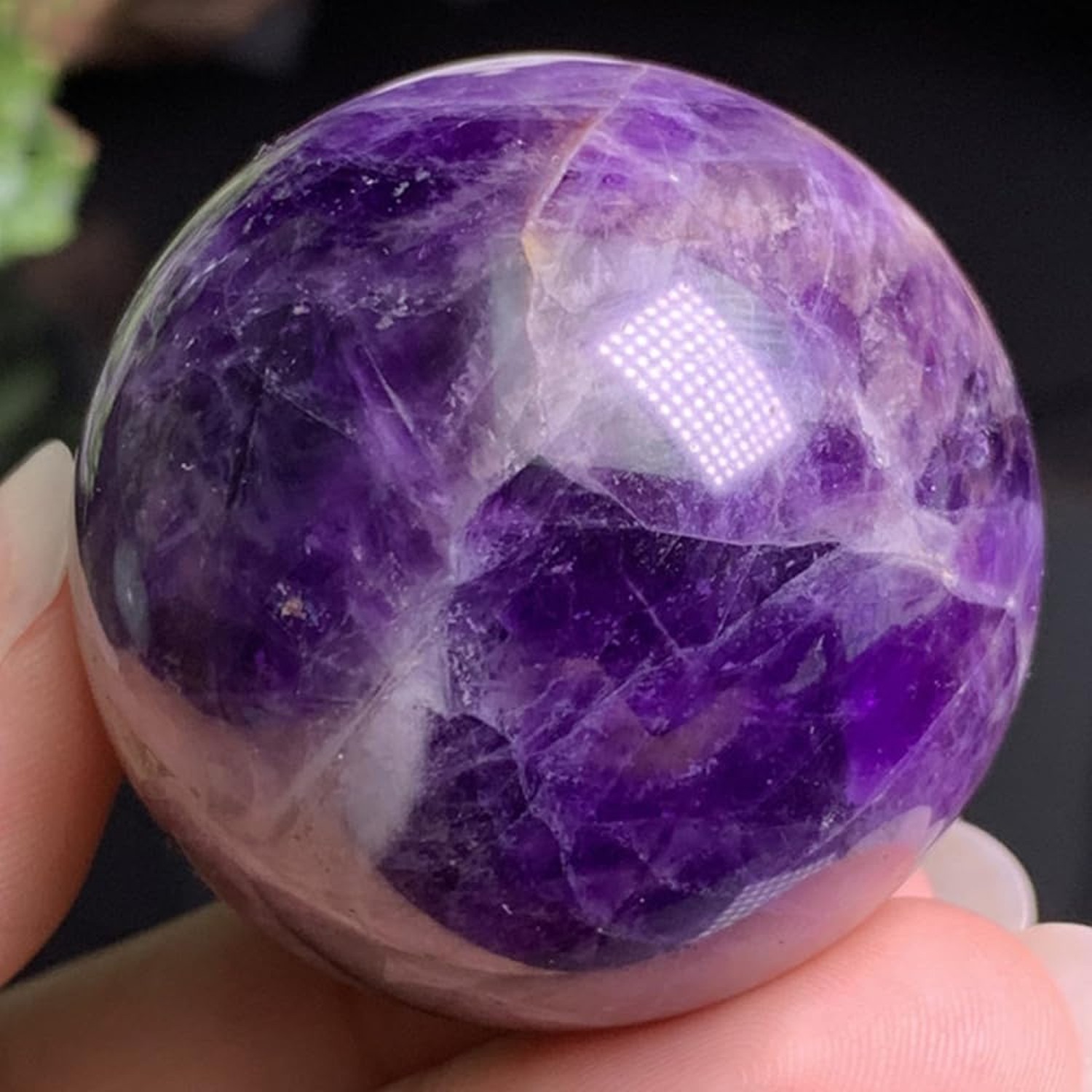 1.57-1.97inch/4-5cm Natural Amethyst Crystal Ball, Hand Polished Purple Cryst…