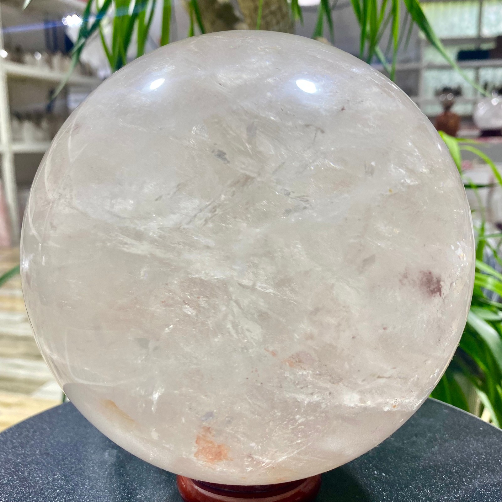 9.76LB white crystal transparent quartz crystal ball Reiki repair