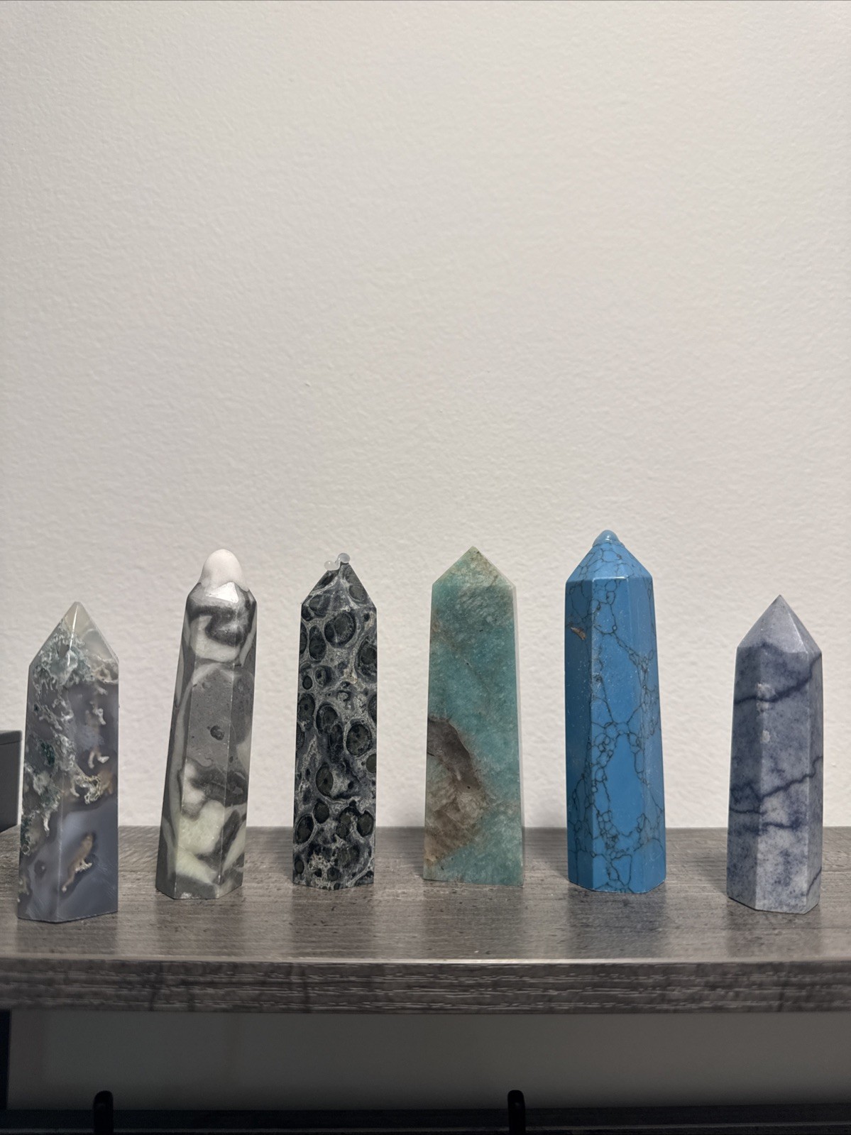 Crystal Tower Set Of 6 Mixed Materials