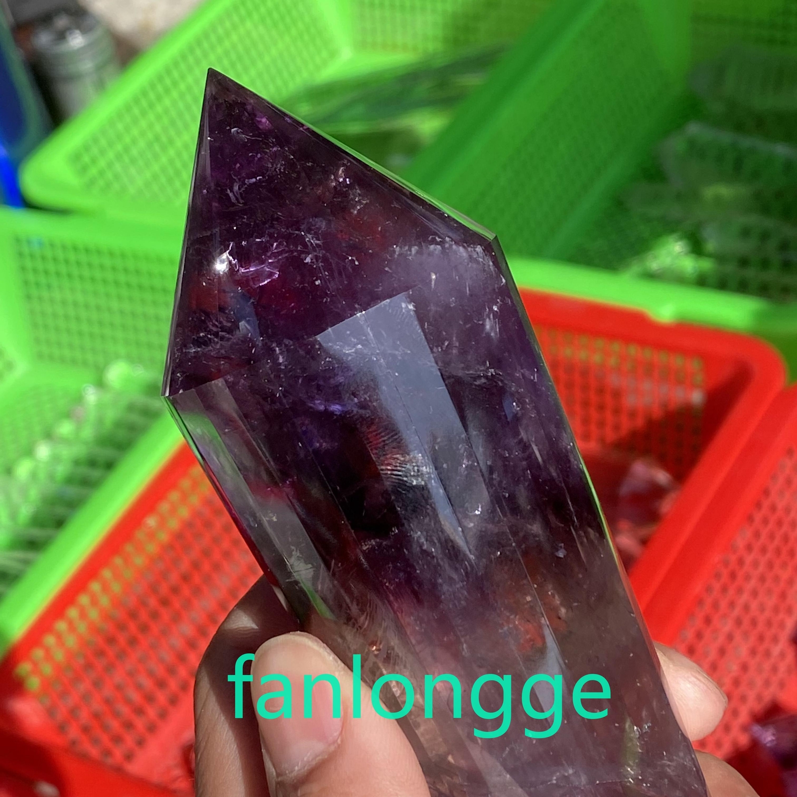 Top 6.9in Quality 24 Sided Clear Vogel Quartz Crystal Wand Poin Reiki 1pcs