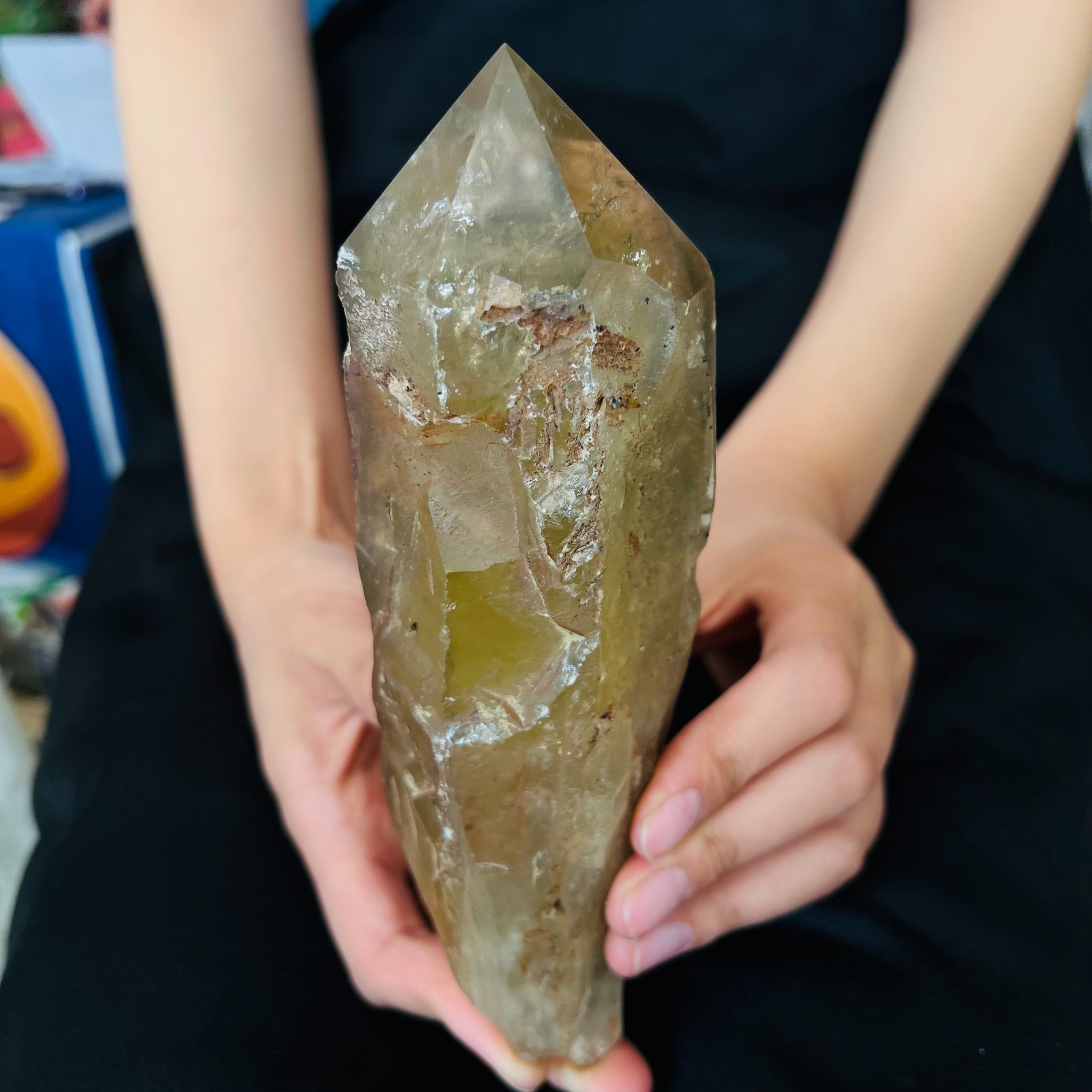 1.65LB Genuine Citrine Elestial Crystal – Untreated Raw Stone Healing Crystal