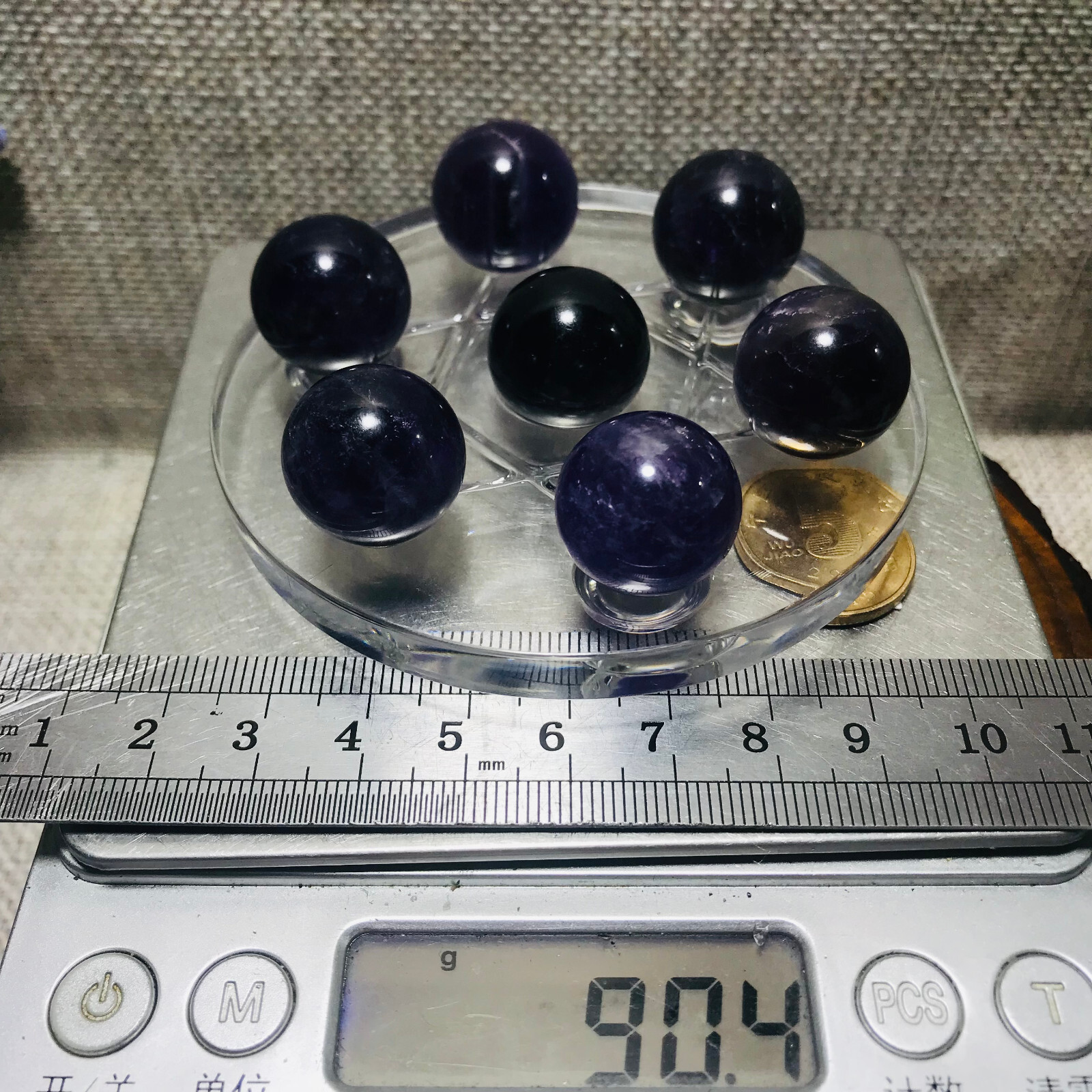 56g 18mm Natural Dream Amethyst Ball Crystal Polished Sphere Reiki Gem 01