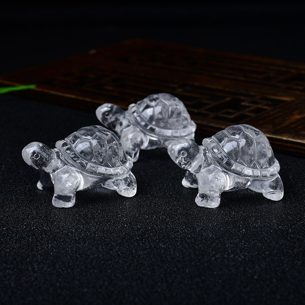 Natural Clear Quartz Turtle Carving Crystal Figurine Healing stone Decor 1pcs