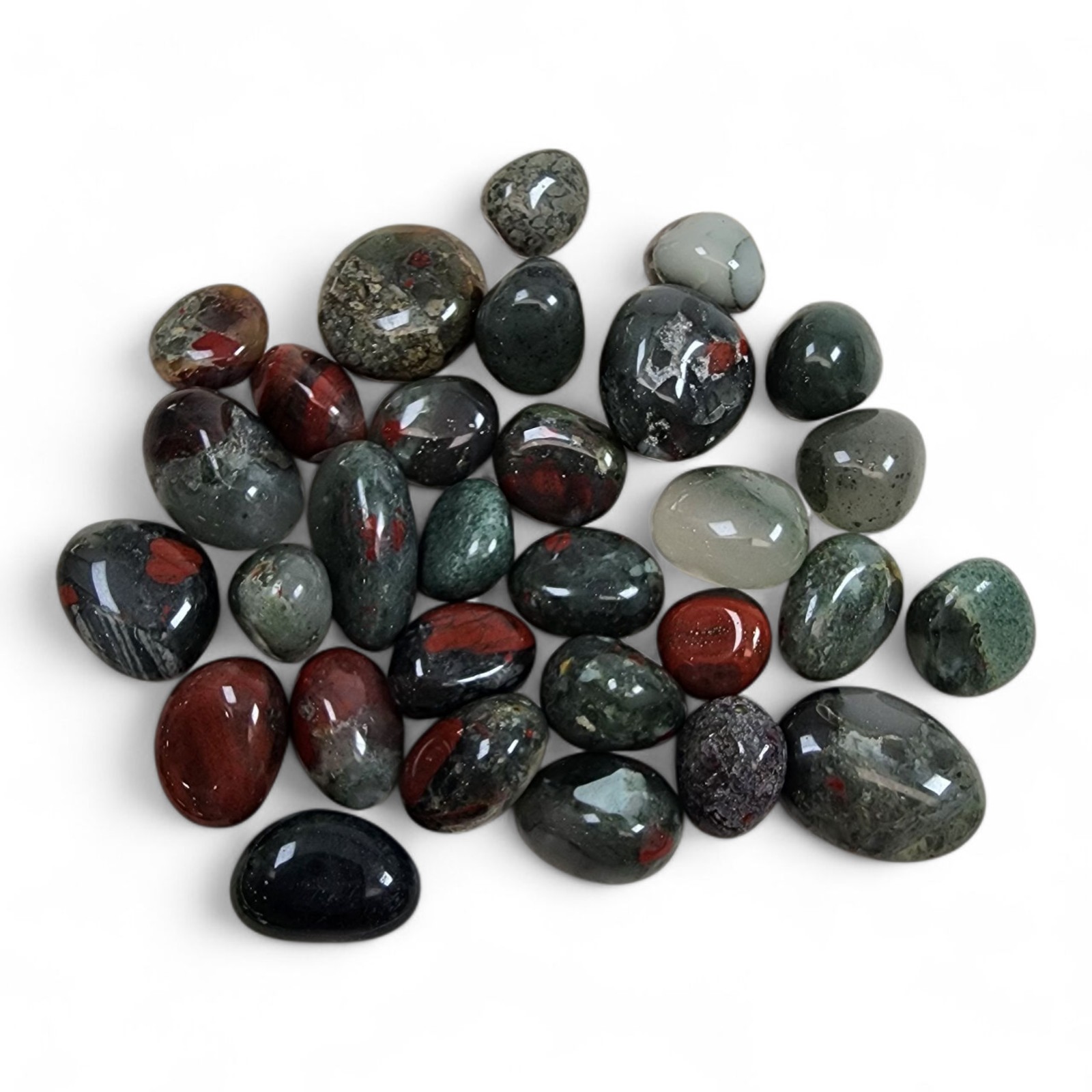 Bloodstone Jasper Polished Stones Africa 62.2 grams.