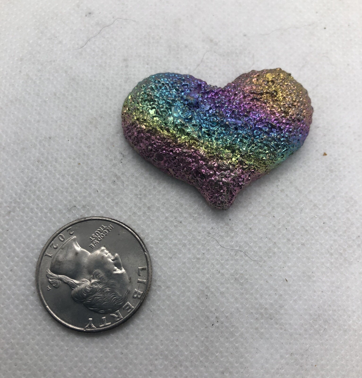 Bismuth Crystal Chinese Rainbow Heart