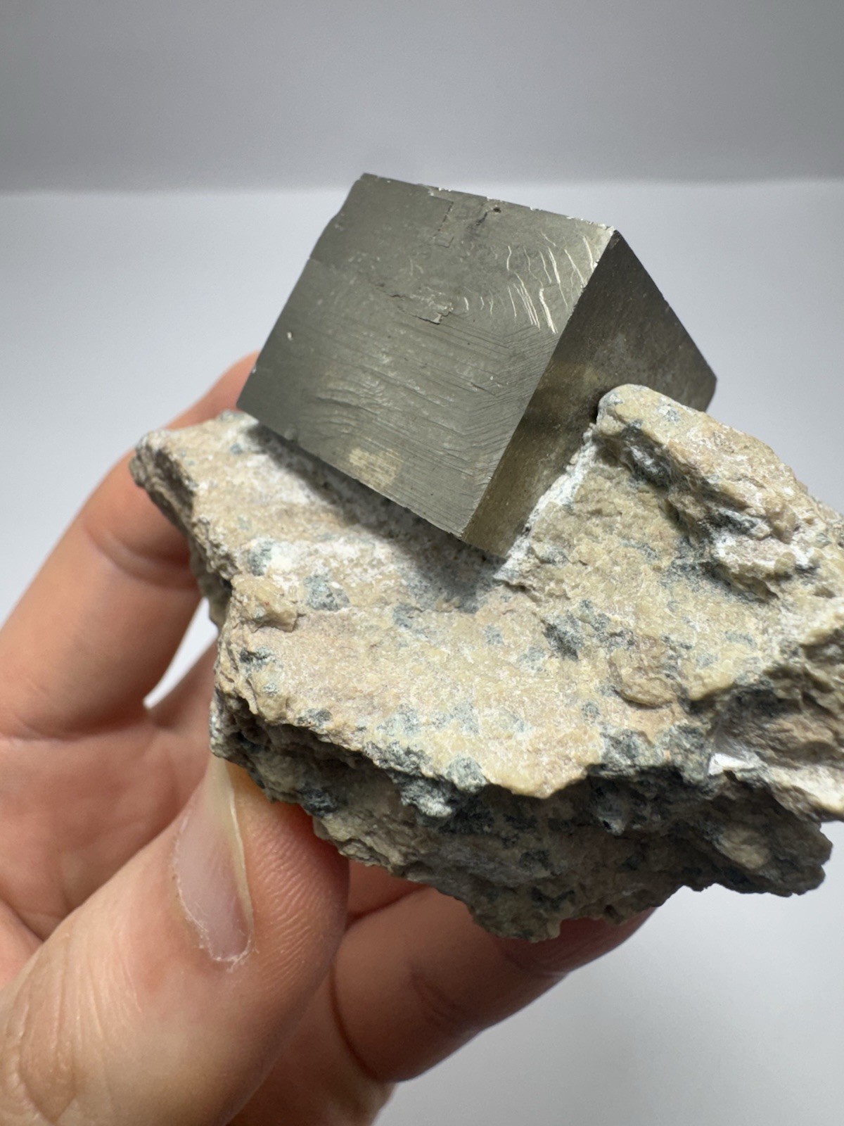Natural Pyrite Cube on Matrix from Europe byzkt