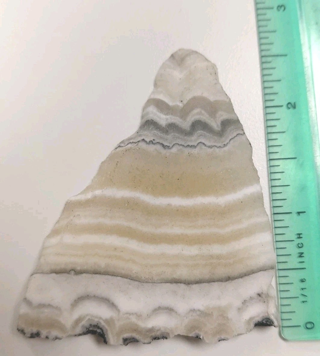 Zebra/Phantom Calcite Crystal Slab Triangle Translucent Bands Reiki Display Cab